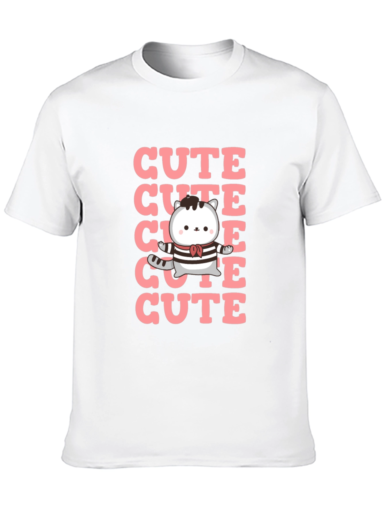 Black Cute Cat T-Shirt - Kawaii Kitten Design view 10