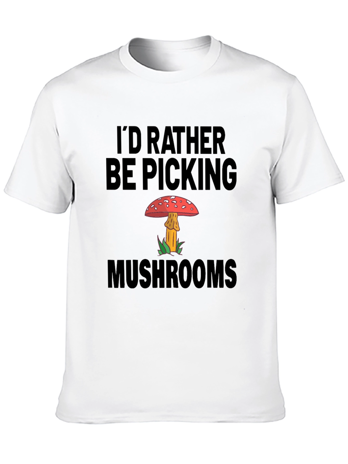 Black Mushroom Picker Graphic T-Shirt view 10