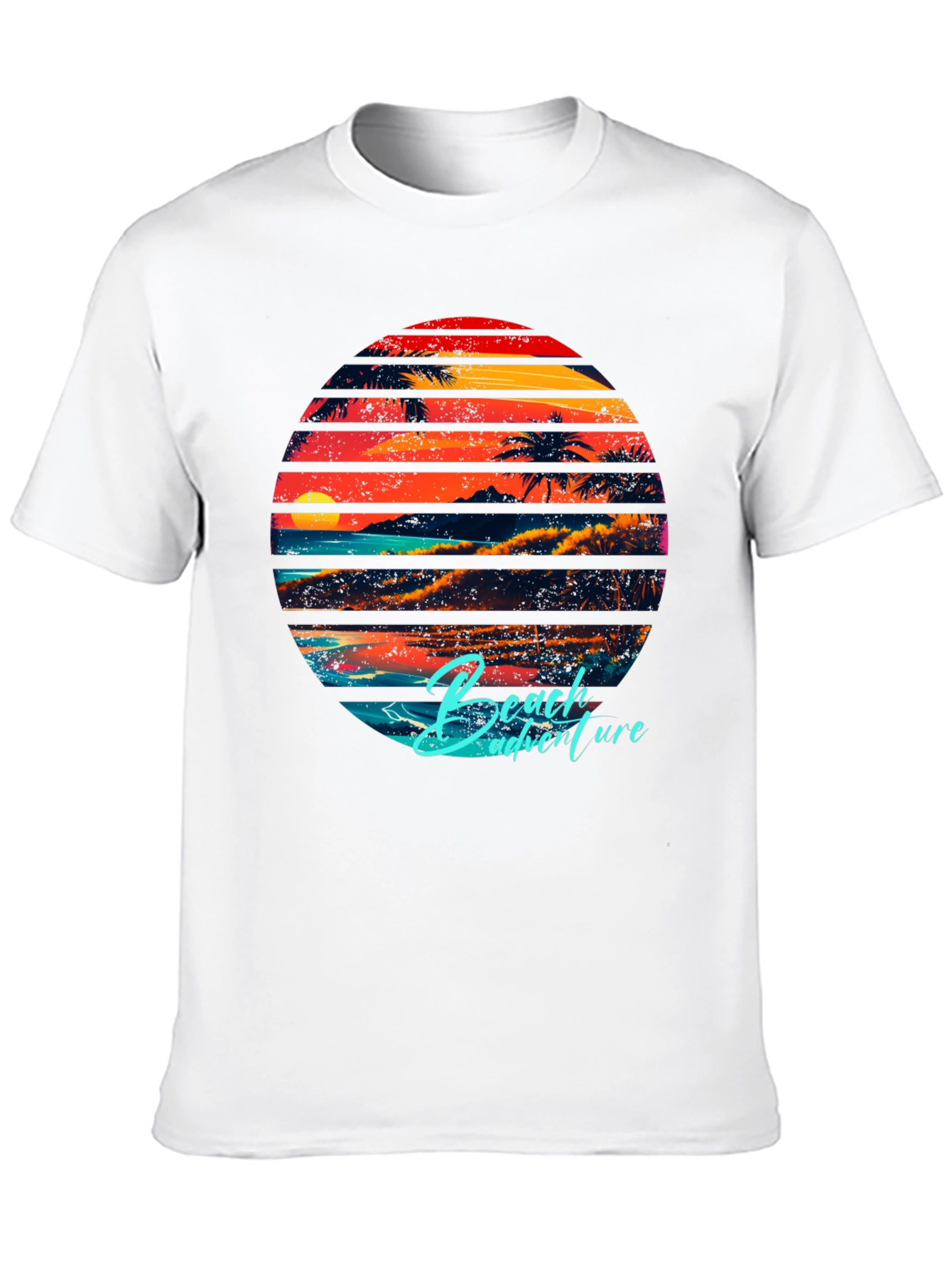 Black Retro Beach Adventure Graphic T-Shirt view 10