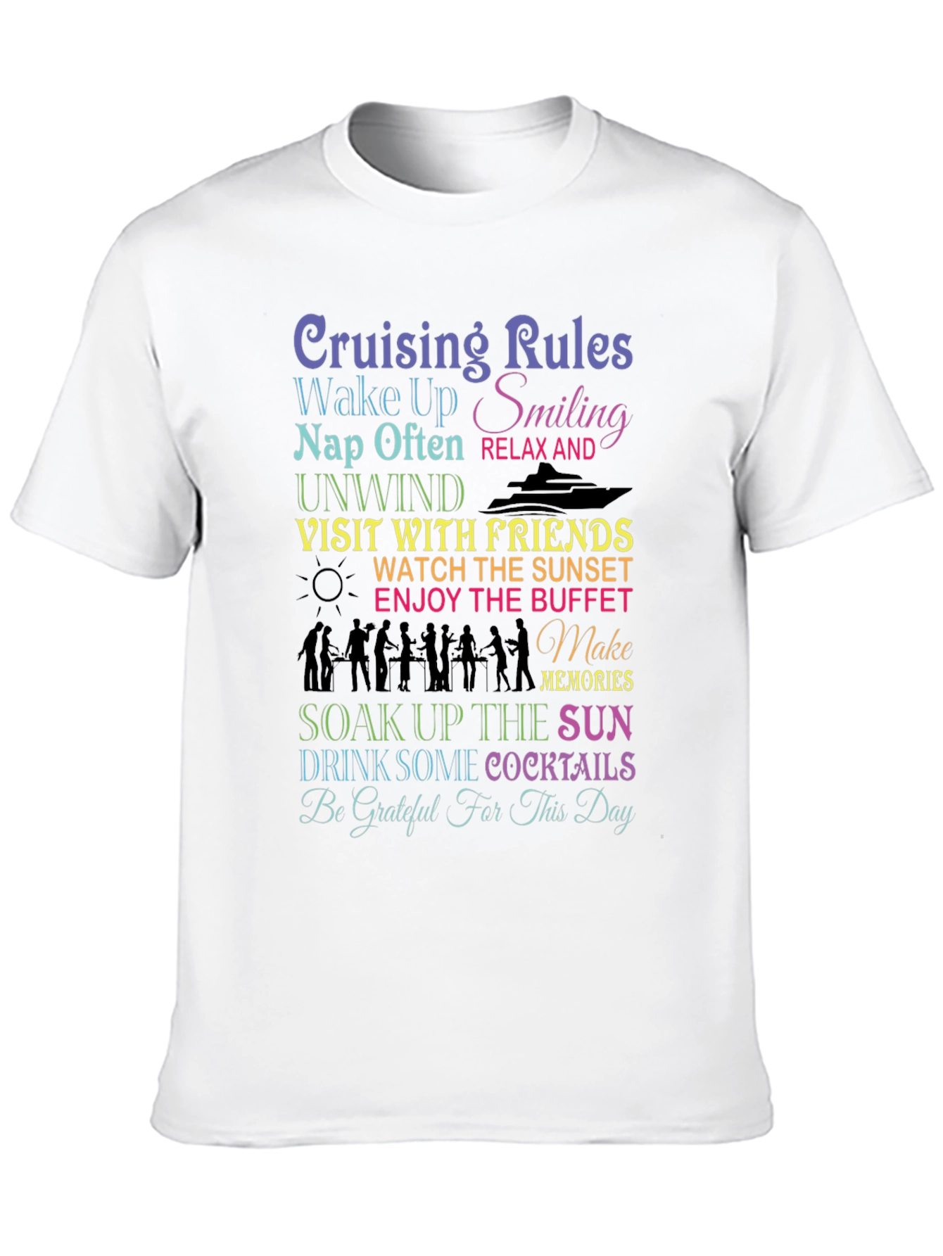Black Cruising Rules T-Shirt: Wake Up Smiling view 10