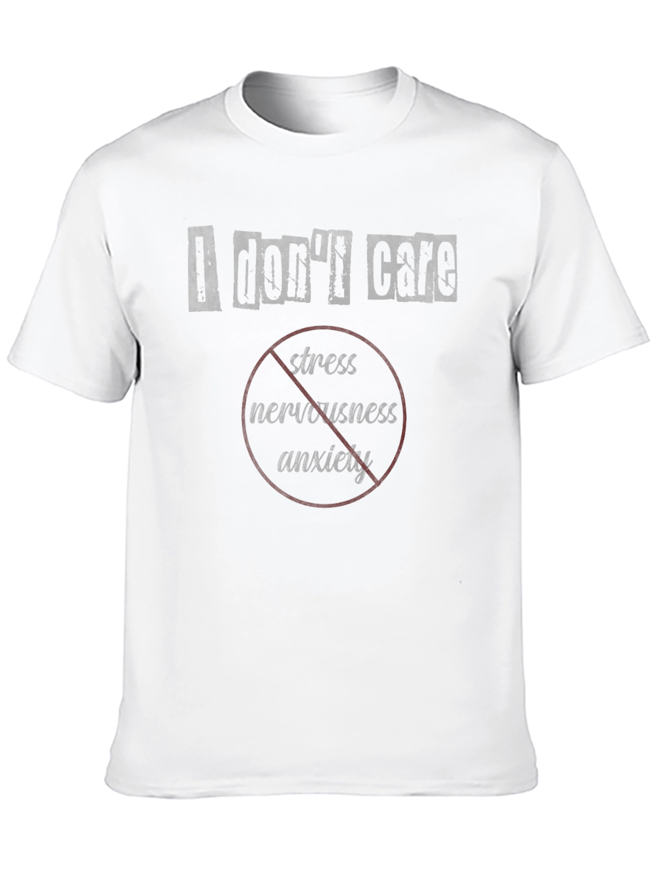 Black I Don't Care Graphic T-Shirt - Stress Anxiety Nervousness view 10