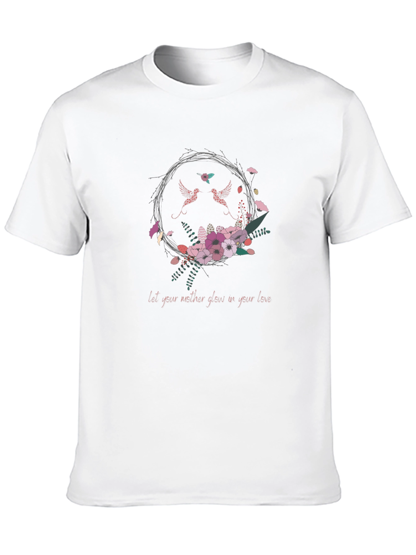 Black Floral Lovebirds Graphic T-Shirt view 10