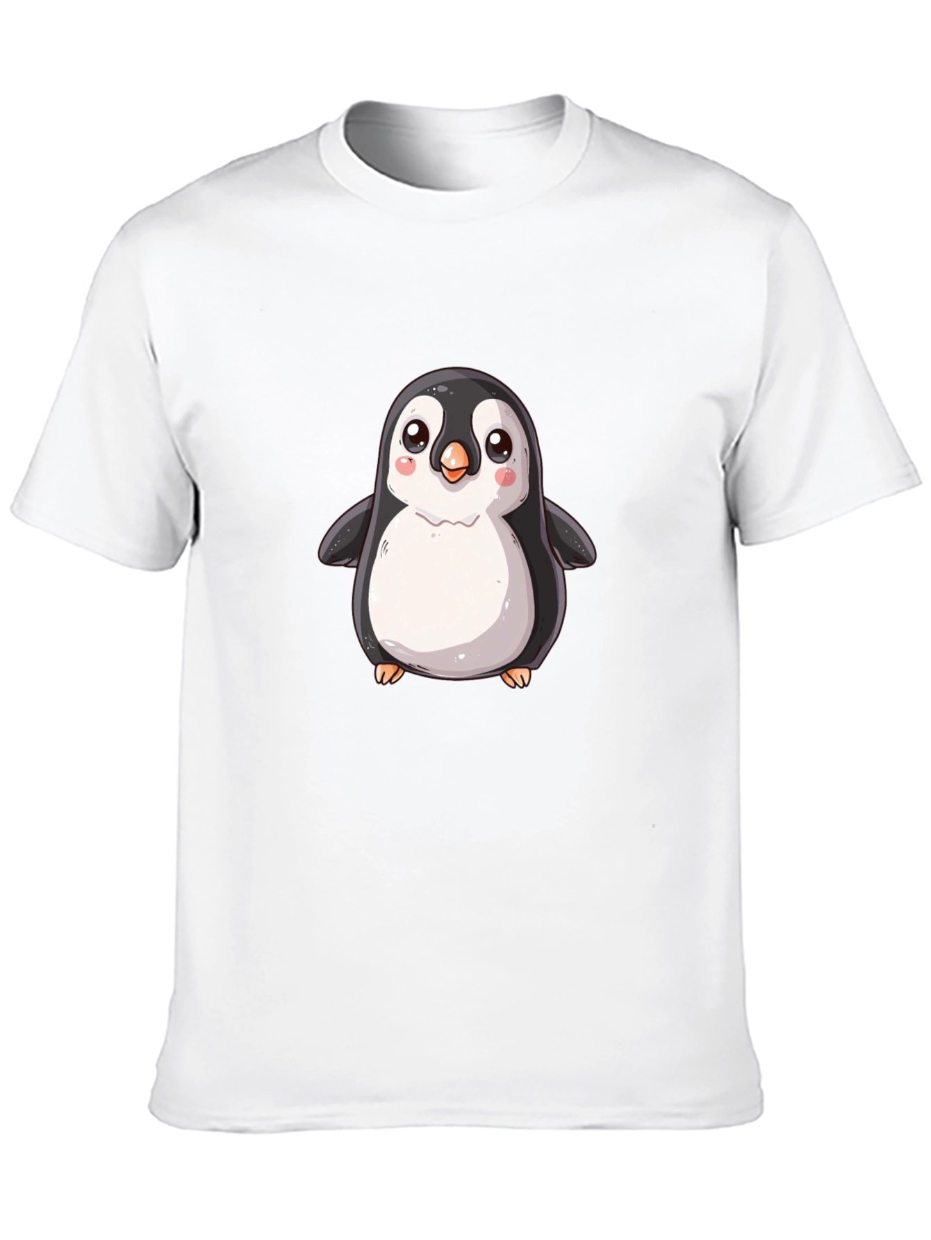 Black Cute Cartoon Penguin Black T-Shirt view 10