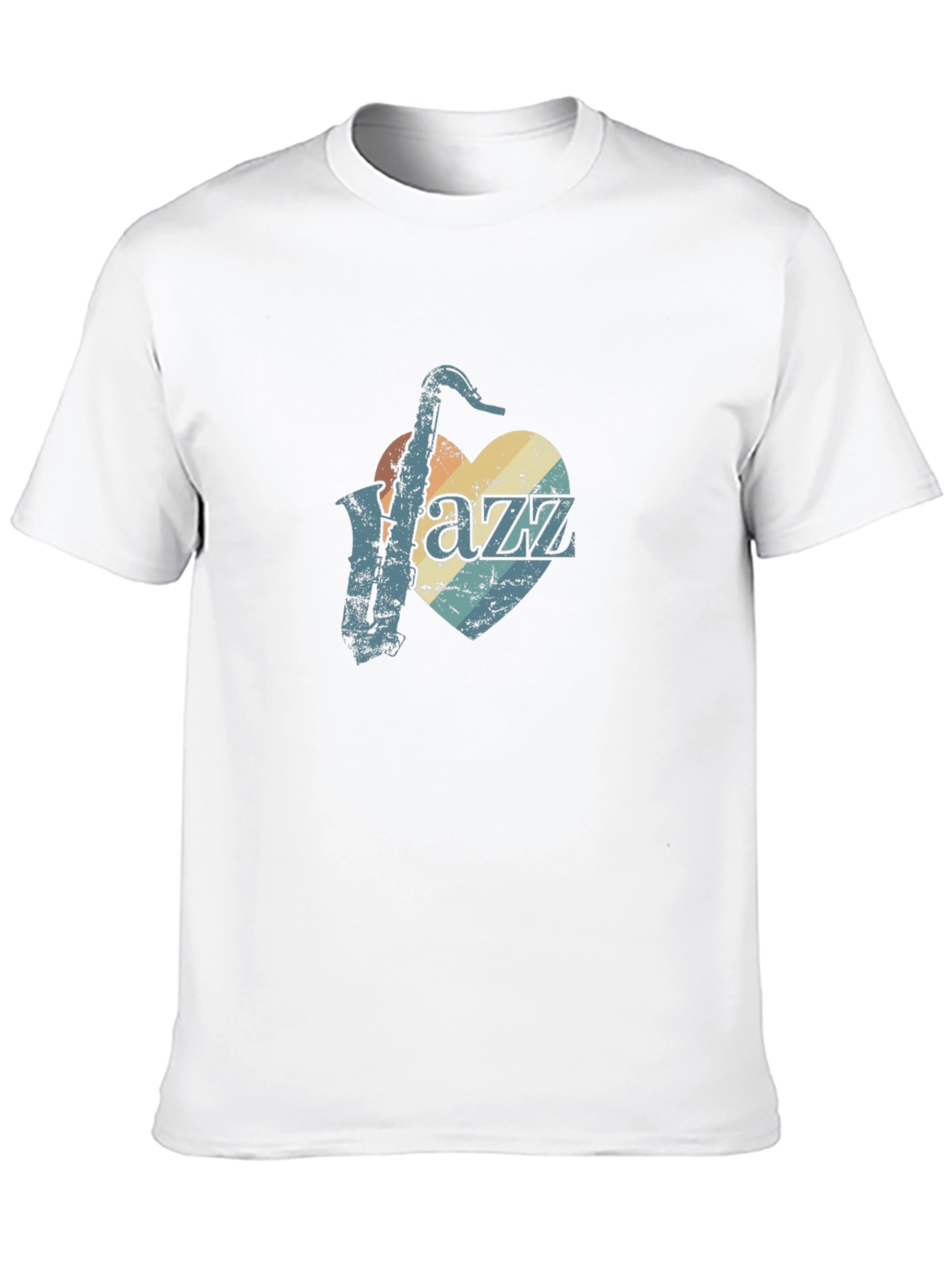Black Vintage Jazz Saxophone Heart Graphic Tee - Black view 10