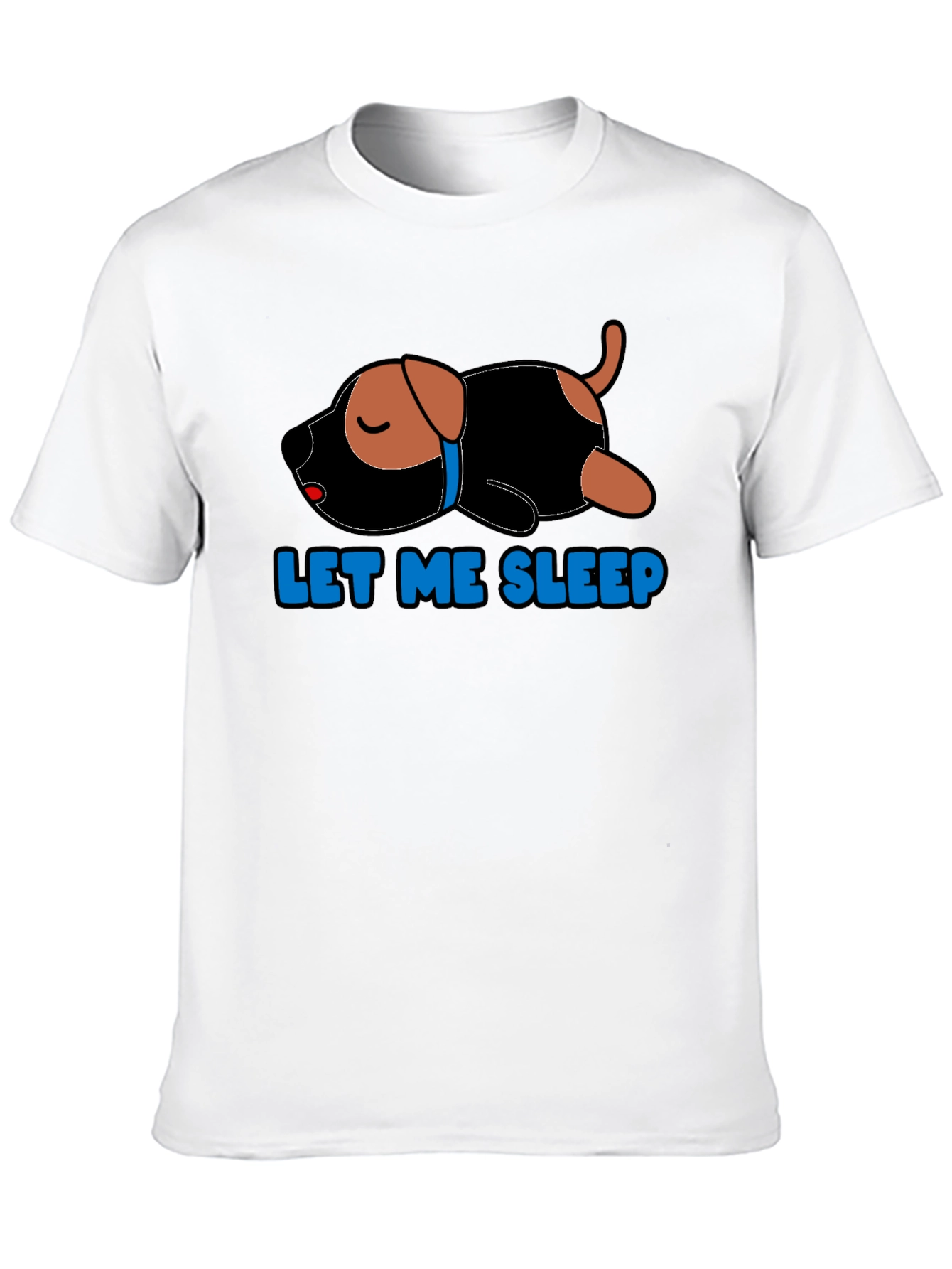 Black Let Me Sleep T-Shirt - Cute Dog Design view 10