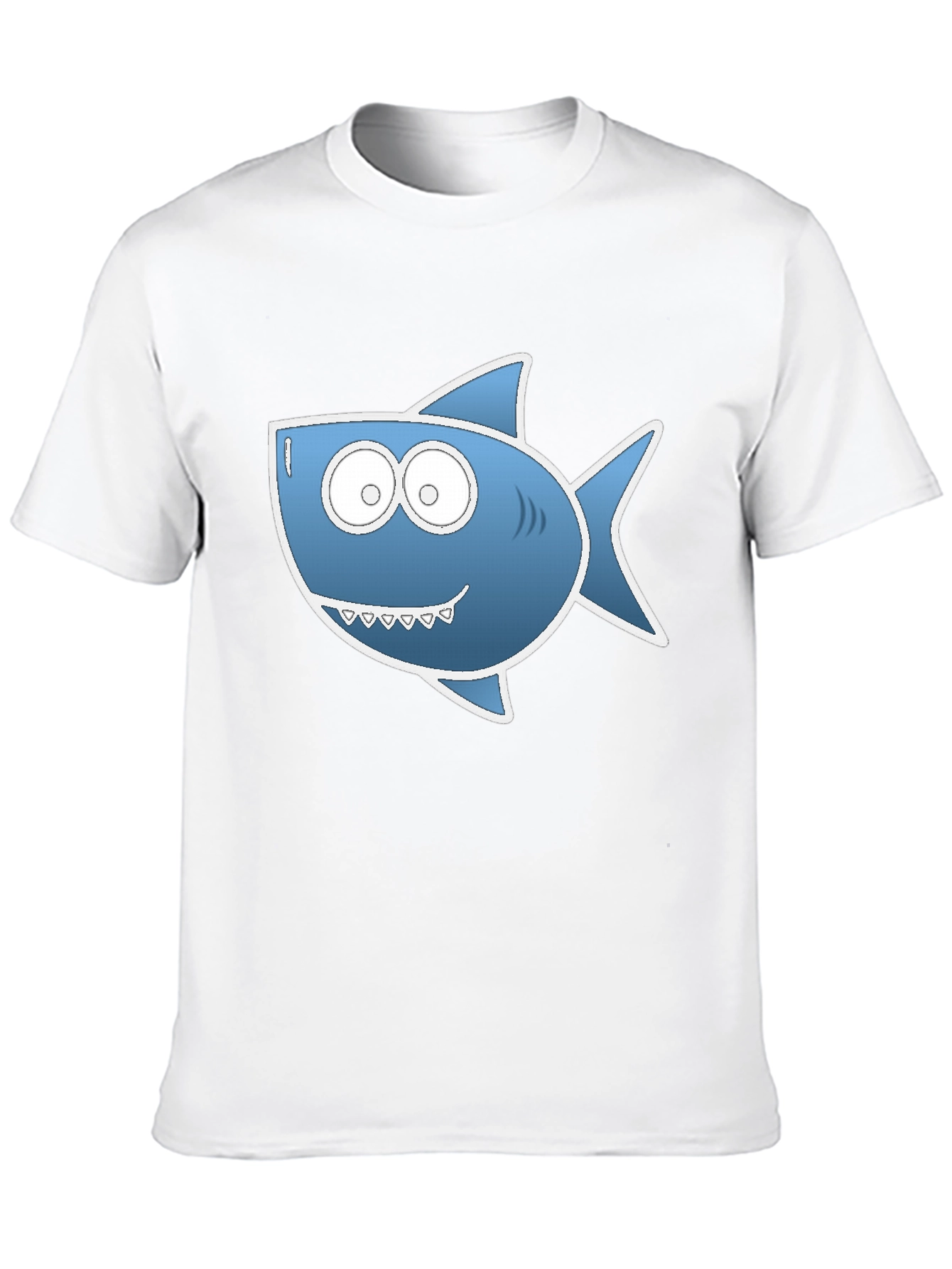 Black Cartoon Shark Graphic Tee - Black Cotton Blend view 10