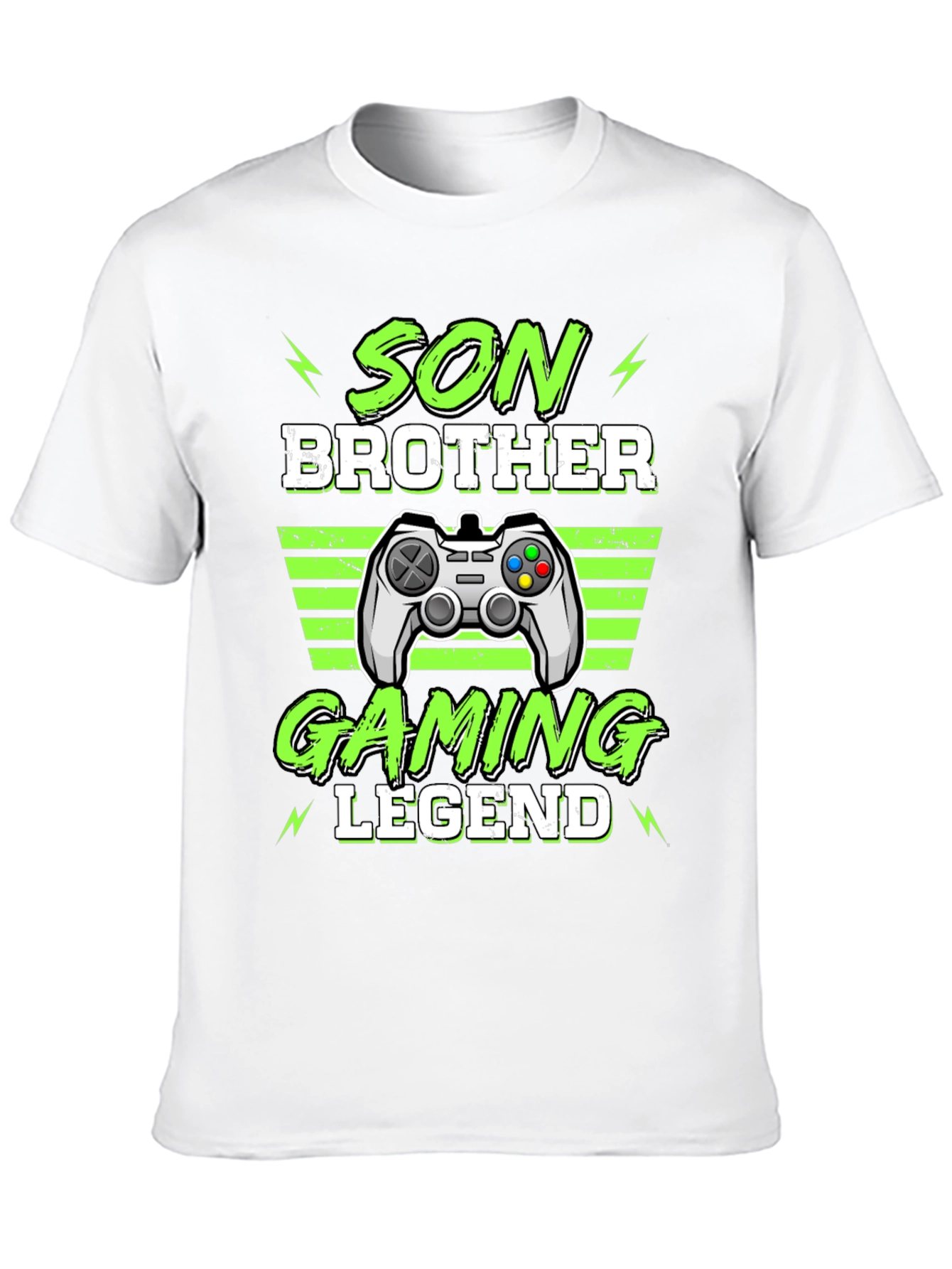 Black Son Brother Gaming Legend Black T-Shirt view 10