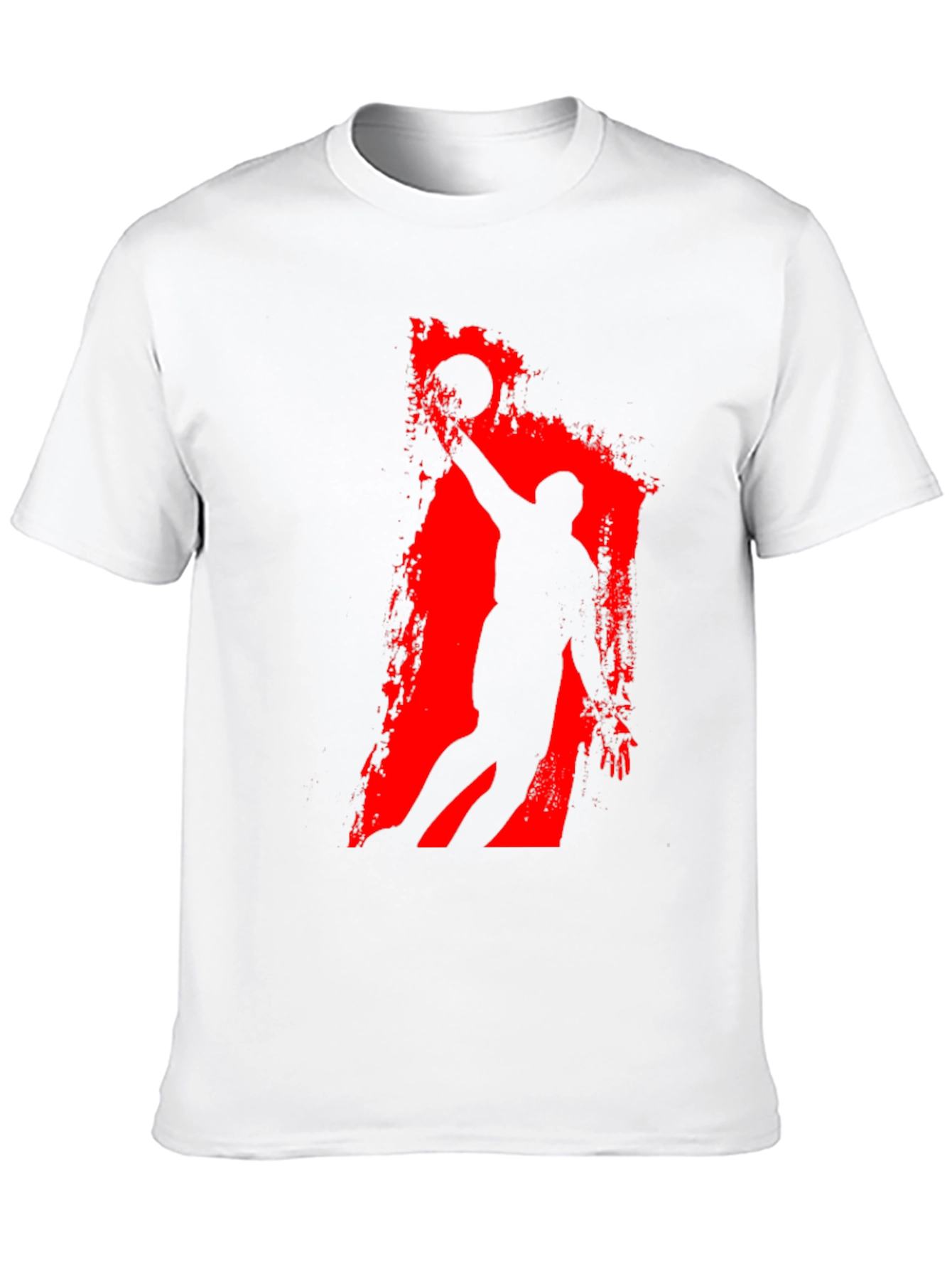 Black Basketball Silhouette Graphic Tee - Black Cotton T-Shirt view 10