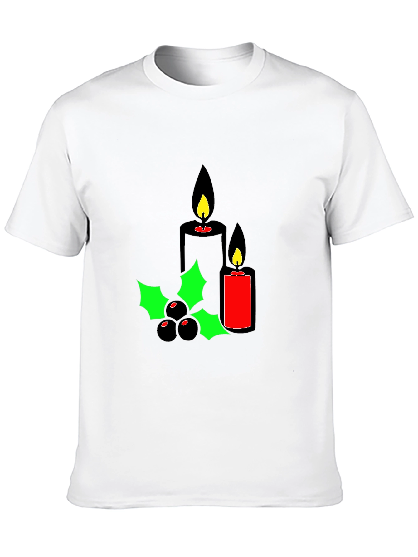 Black Holiday Candles Graphic Tee - Christmas Spirit Shirt view 10