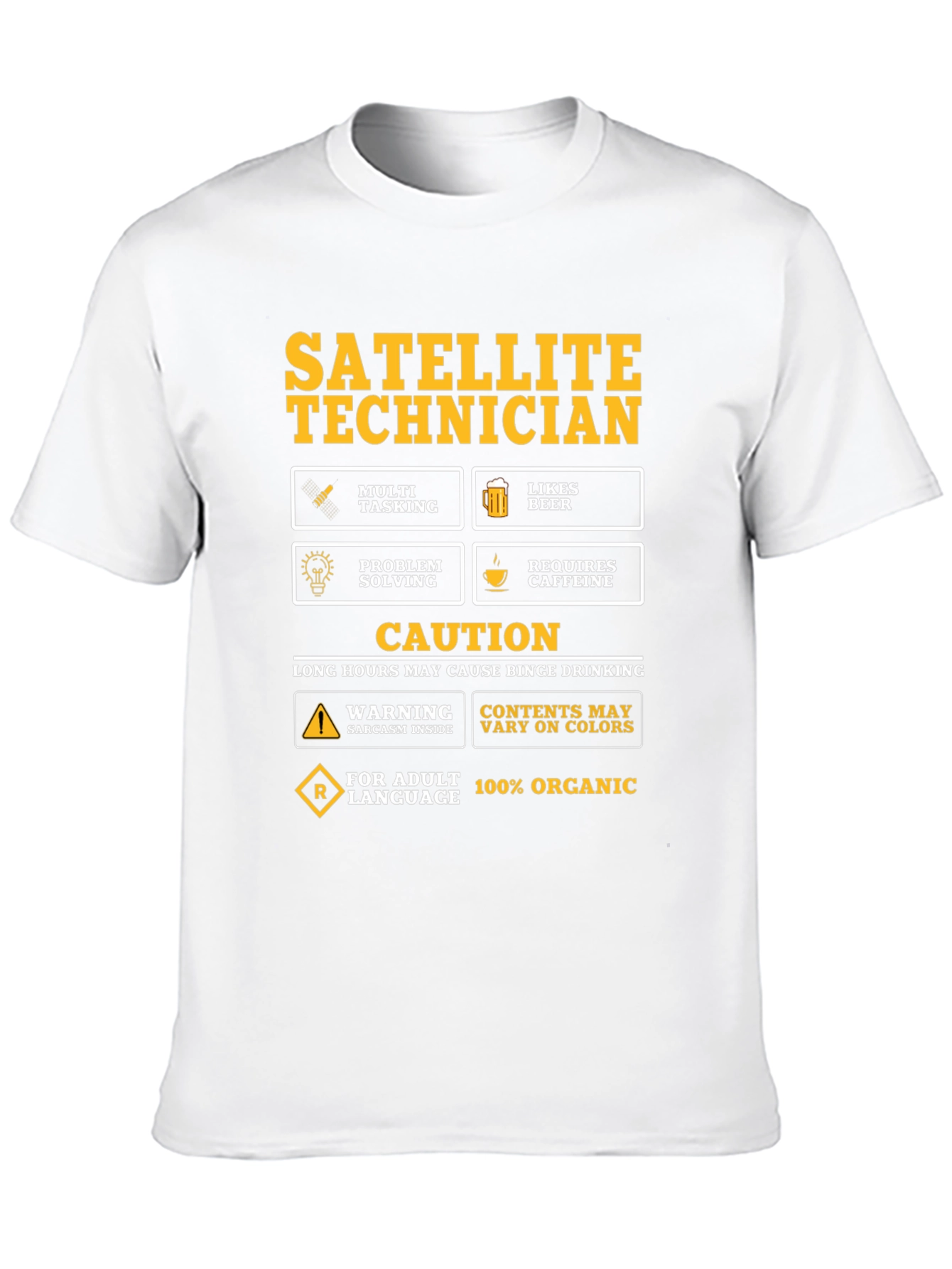 Black Satellite Technician Novelty T-Shirt view 10