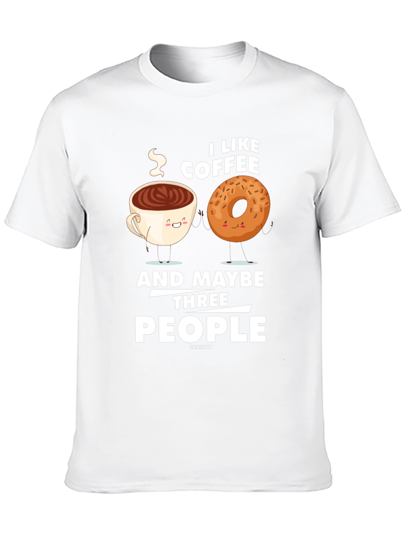 Black Funny Coffee & Donut Graphic T-Shirt view 10