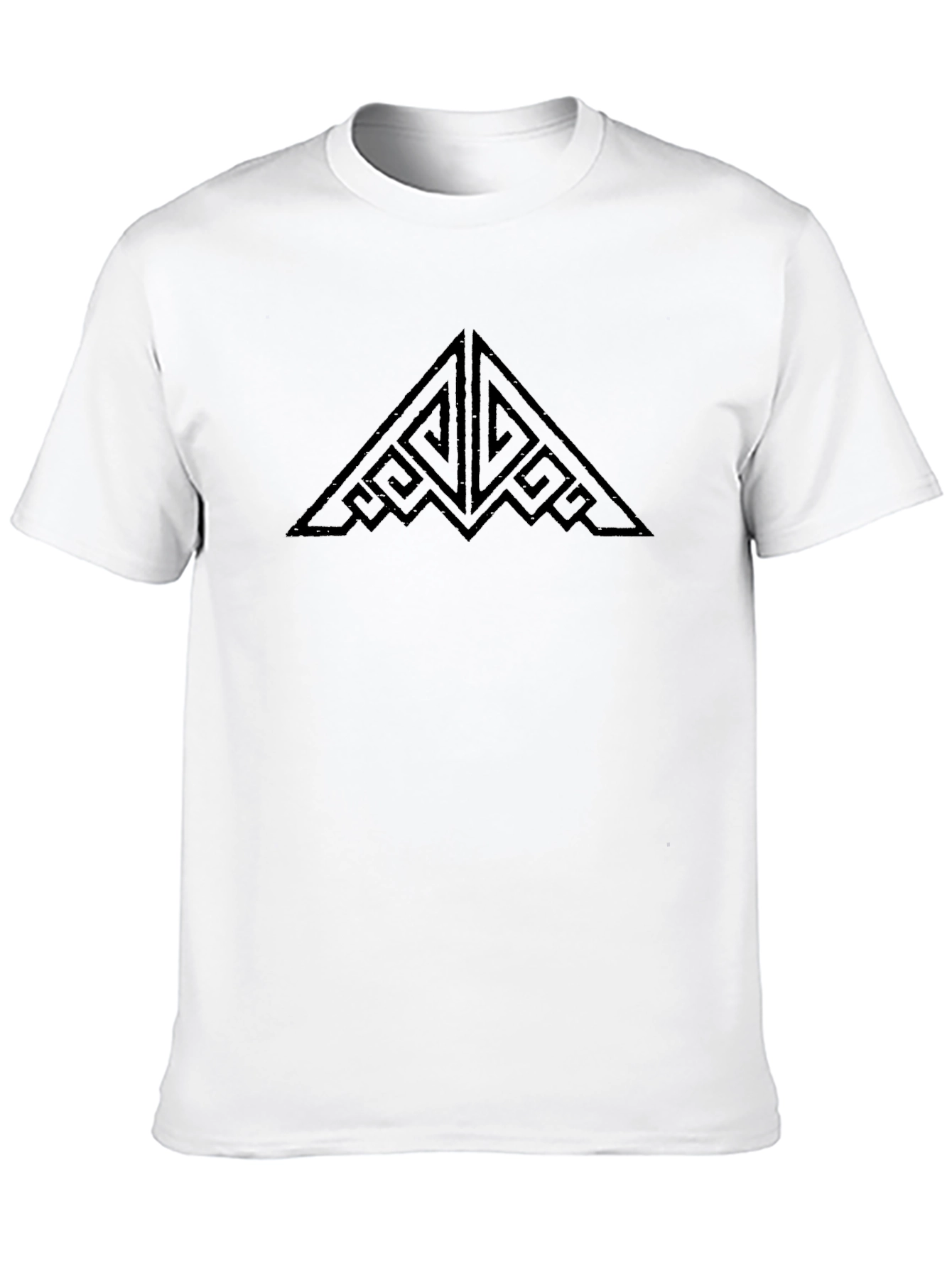 Black Geometric Graphic Print Black T-Shirt view 10