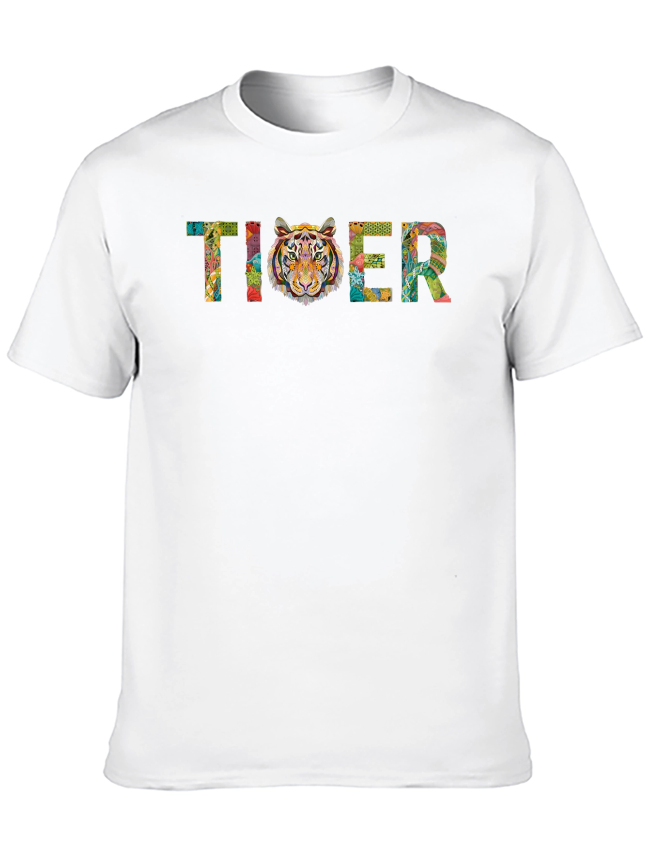 Black Tiger Graphic Print Crewneck T-Shirt view 10
