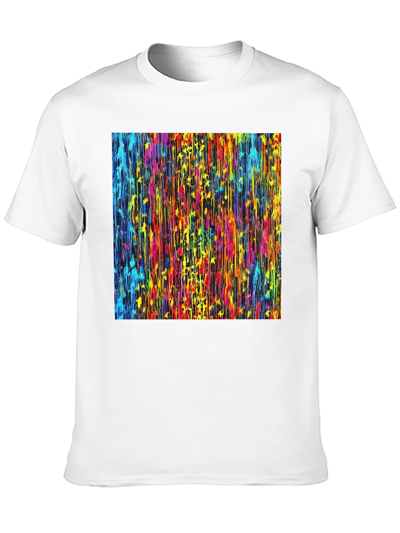 Black Vibrant Dripping Paint Graphic Tee - Artsy Black T-Shirt view 10