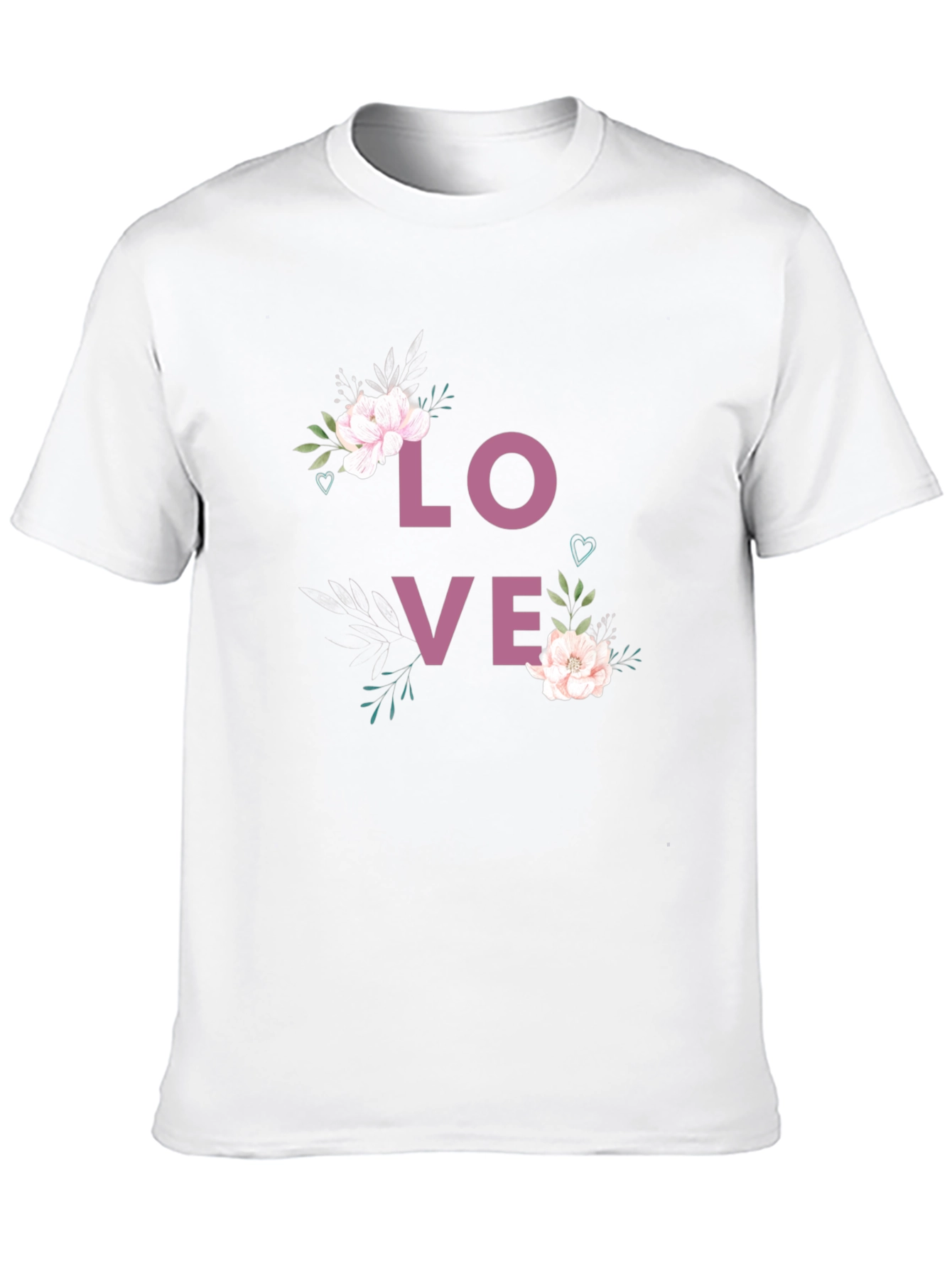 Black Floral LOVE Graphic Print Crew Neck T-Shirt view 10