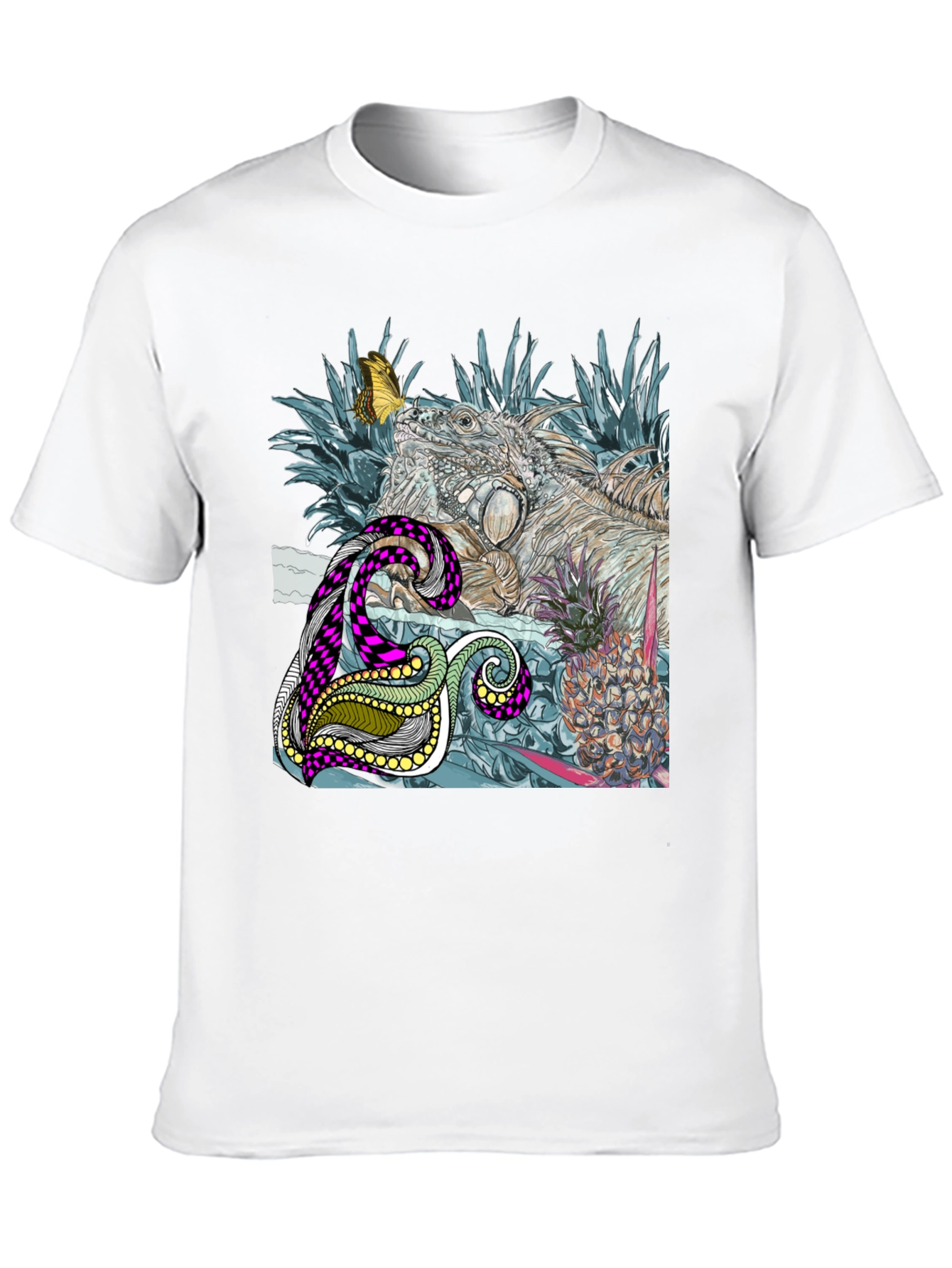 Black Iguana and Pineapple Graphic Tee view 10