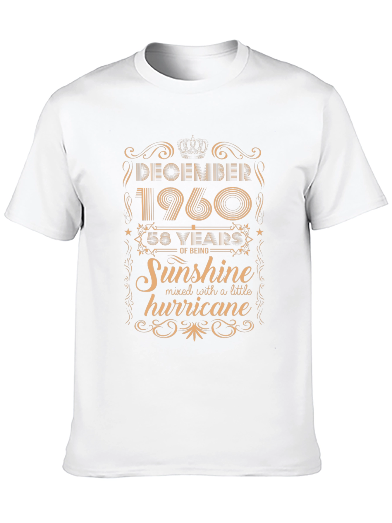 Black December 1960 Birthday T-Shirt - 58 Years of Sunshine & Hurricane view 10