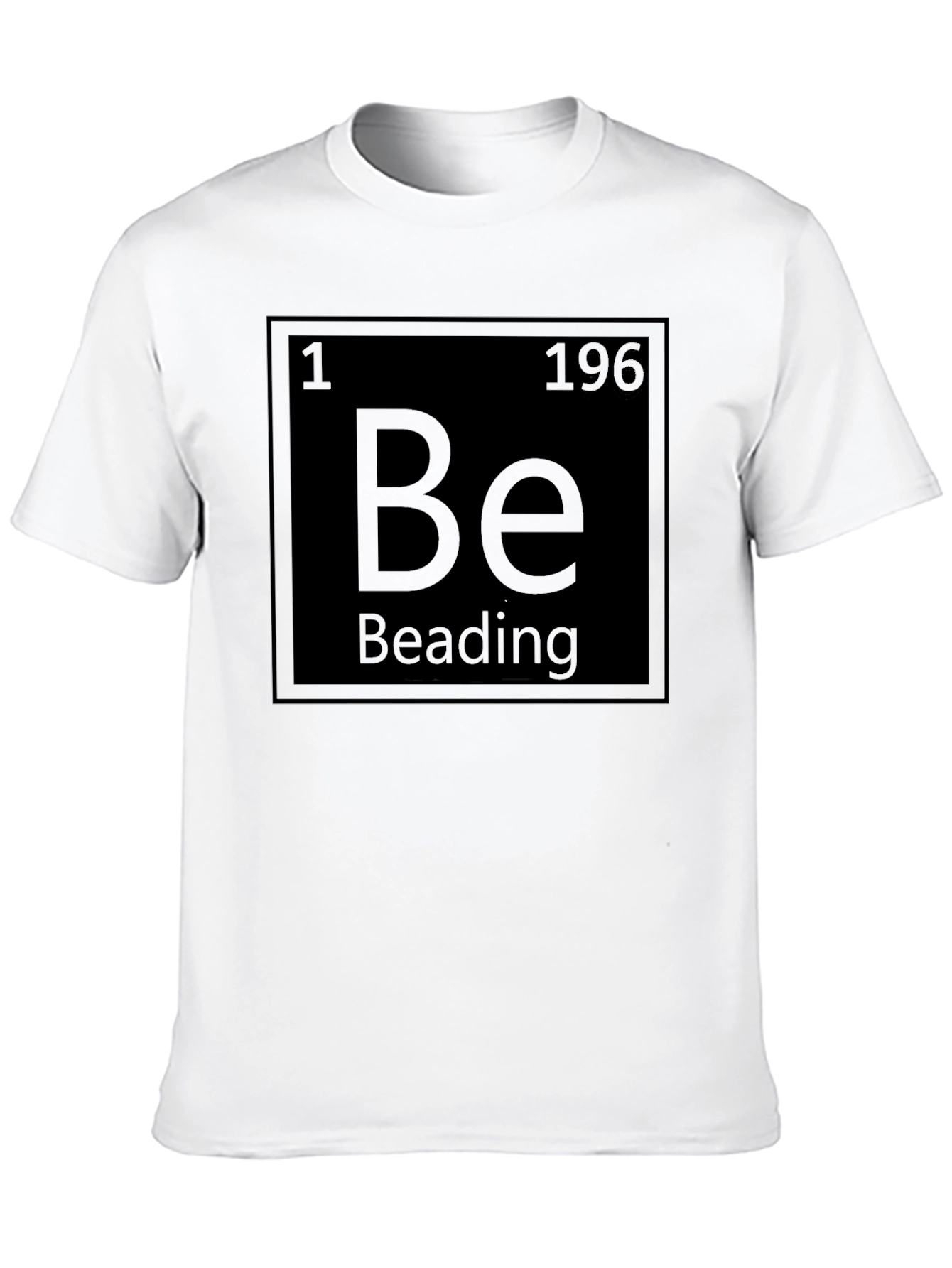 Black Beading T-Shirt - Chemistry Periodic Table Element Style view 10