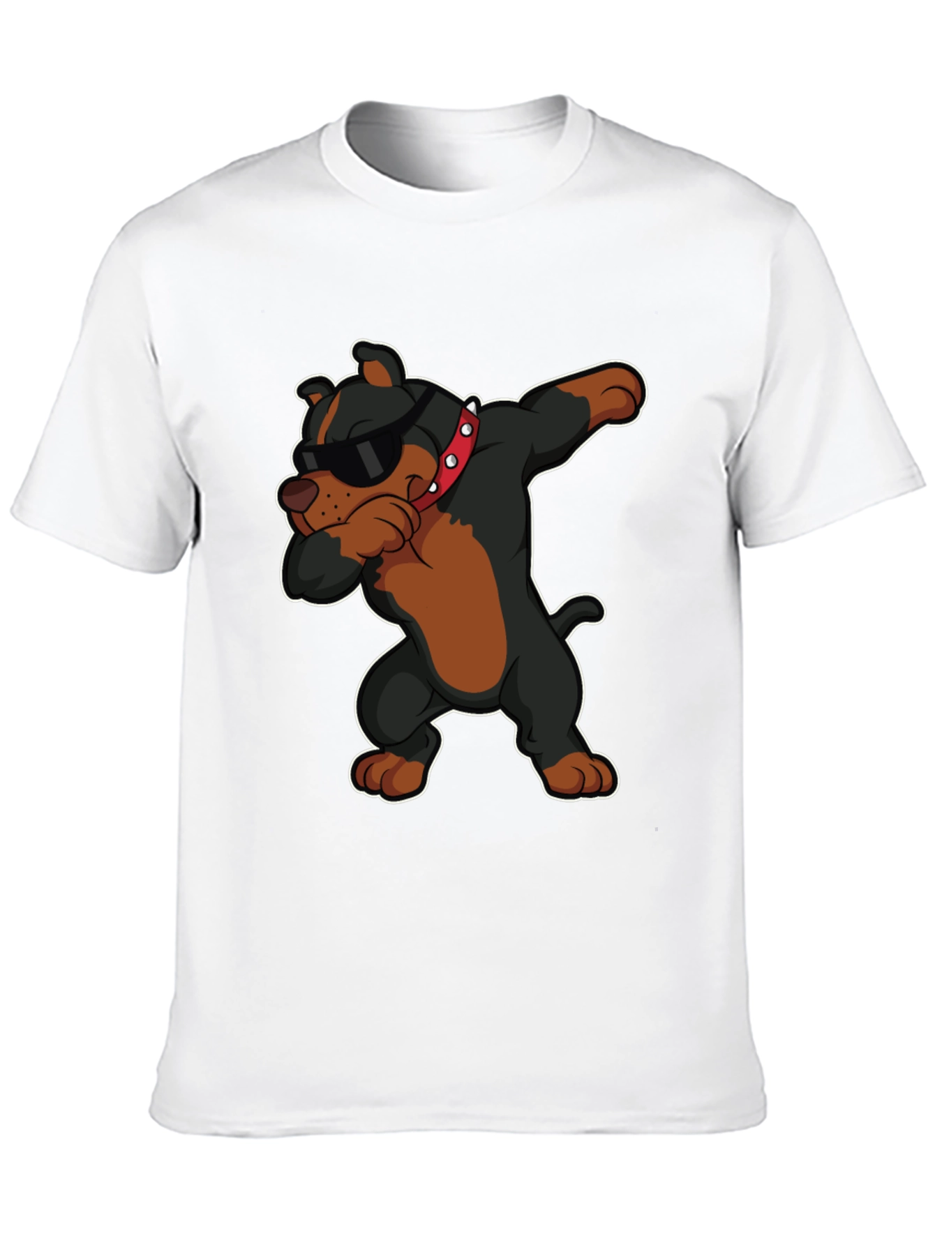 Black Dabbing Dog Graphic Tee - Cool Pup Design T-Shirt view 10