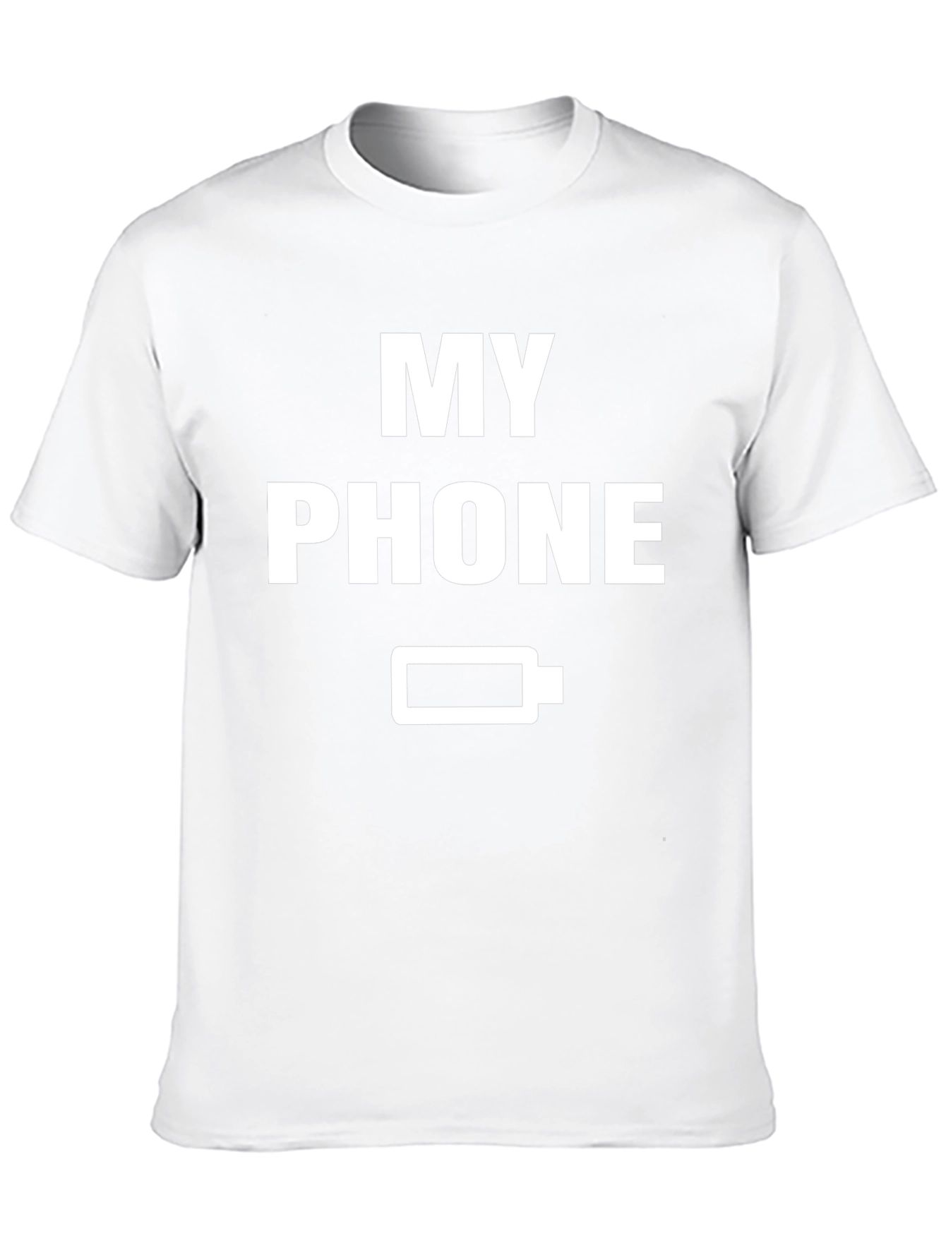 Black Low Battery Humor Tee - My Phone is Dead T-Shirt view 10