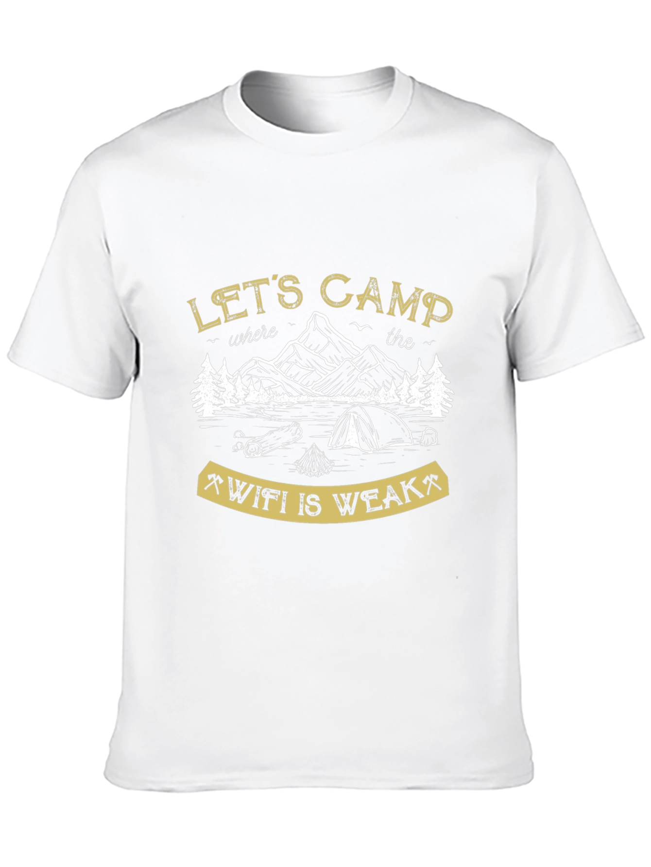 Black Let's Camp Where the Wifi is Weak Black T-Shirt view 10