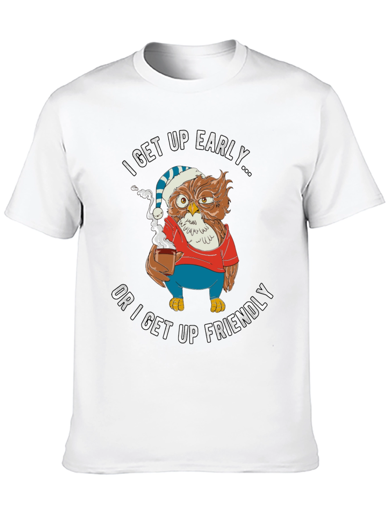 Black Funny Early Bird Owl T-Shirt view 10