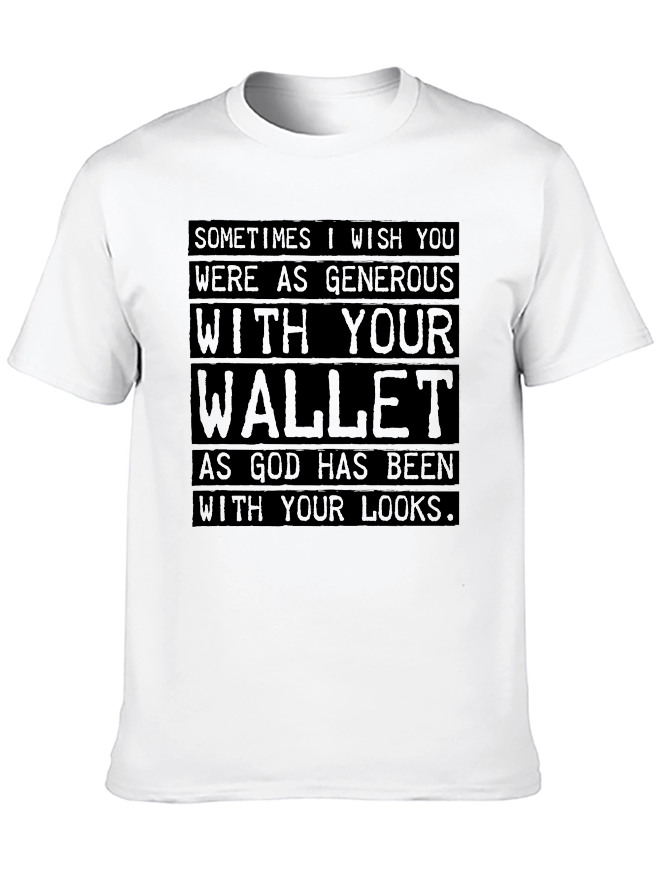 Black Humorous "Wallet Generosity" Graphic Tee view 10