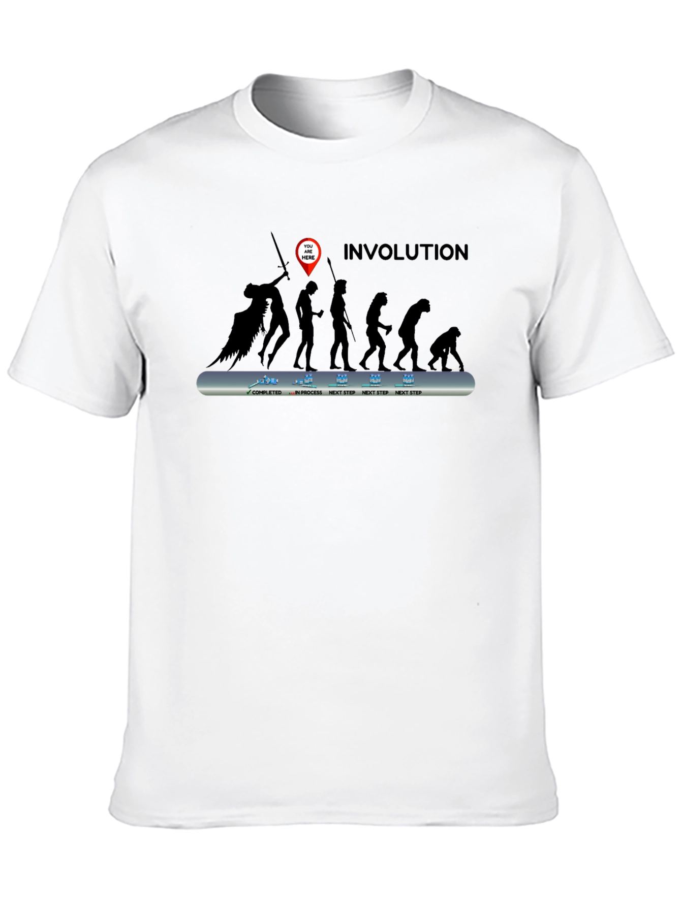Black Involuted Evolution Men's Black T-Shirt view 10