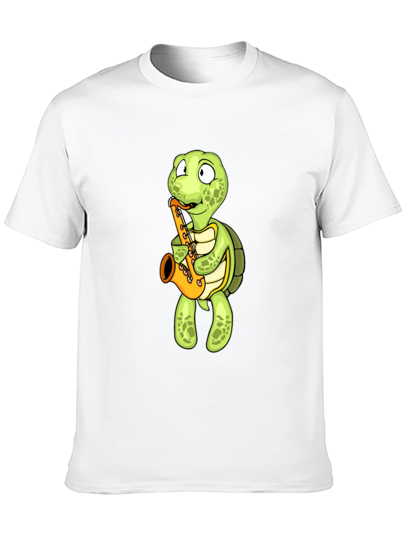 Black Turtle Saxophone T-Shirt - Black Cotton Tee view 10