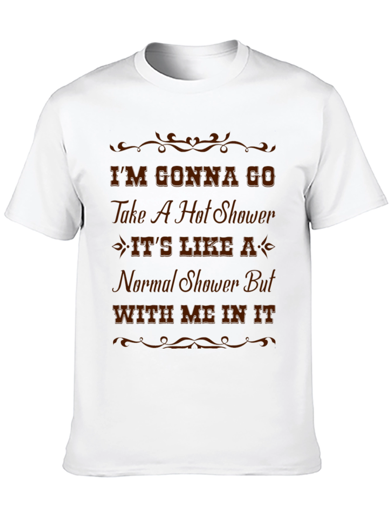 Black Humorous Hot Shower T-Shirt - Novelty Graphic Tee view 10