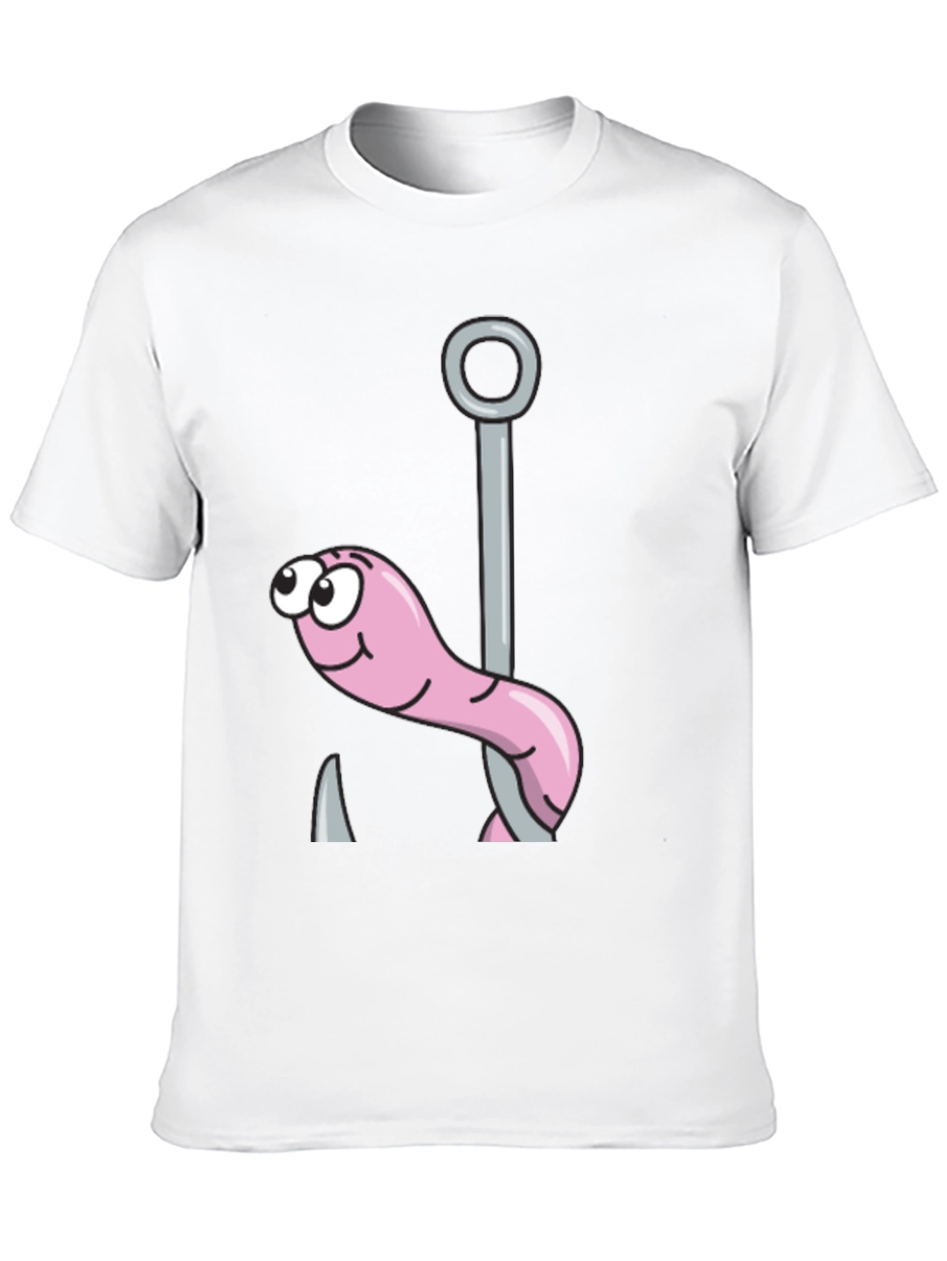 Black Cartoon Worm & Hook Tee view 10