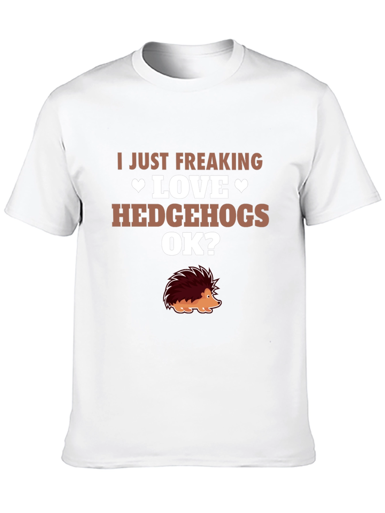 Black I Love Hedgehogs Graphic Tee - Novelty T-Shirt view 10