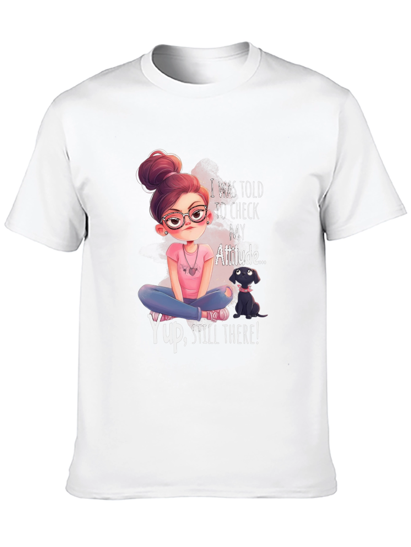 Black Attitude T-Shirt - Sassy Graphic Tee for Women view 10