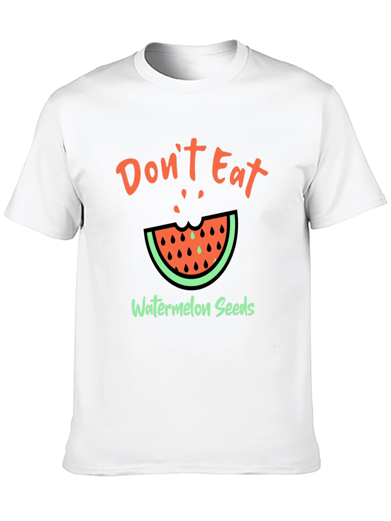 Black Funny Watermelon Seeds Graphic T-Shirt view 10