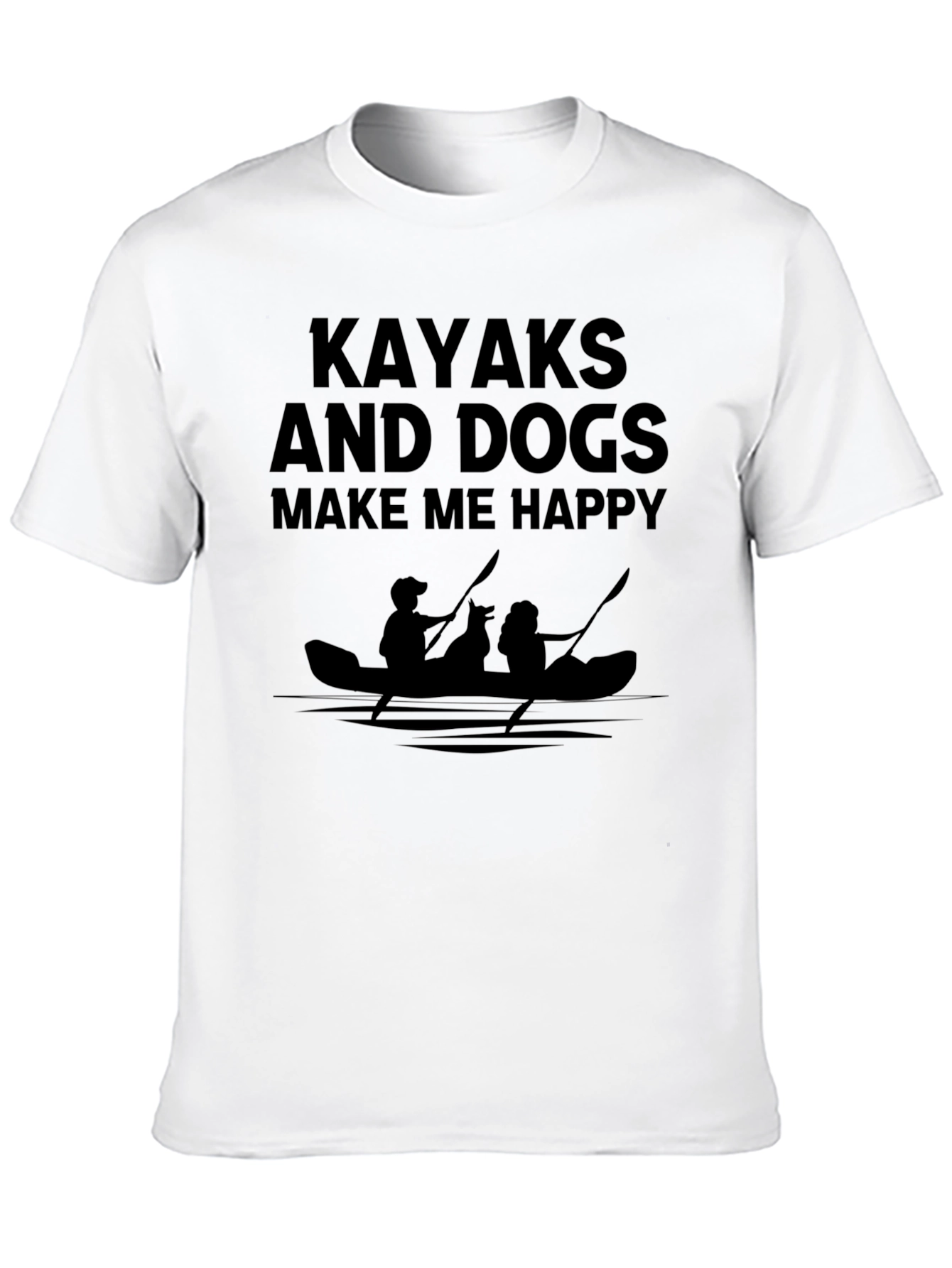 Kayaks and Dogs Graphic T-Shirt - Black - 10