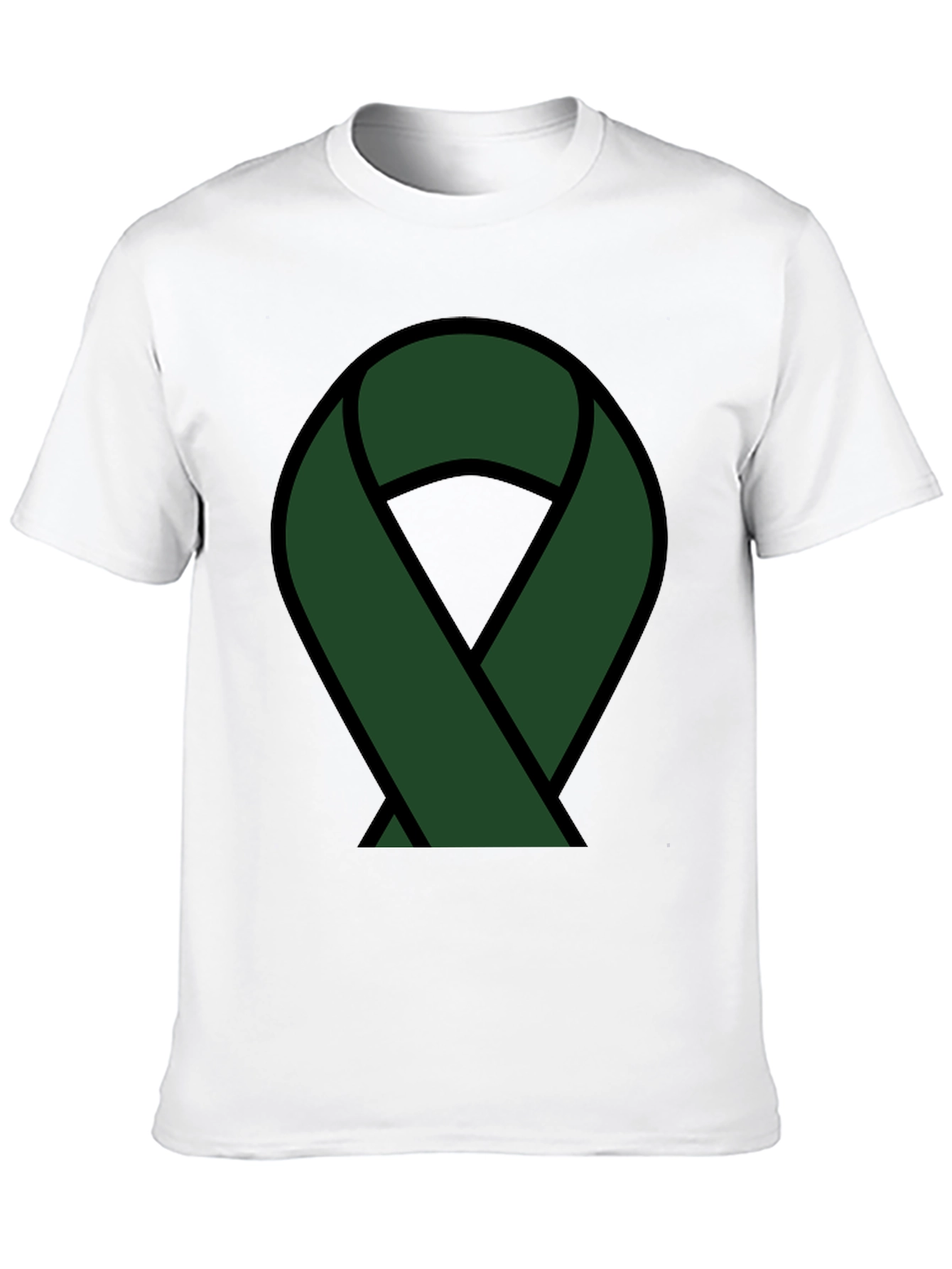 Black Green Ribbon Awareness T-Shirt view 10
