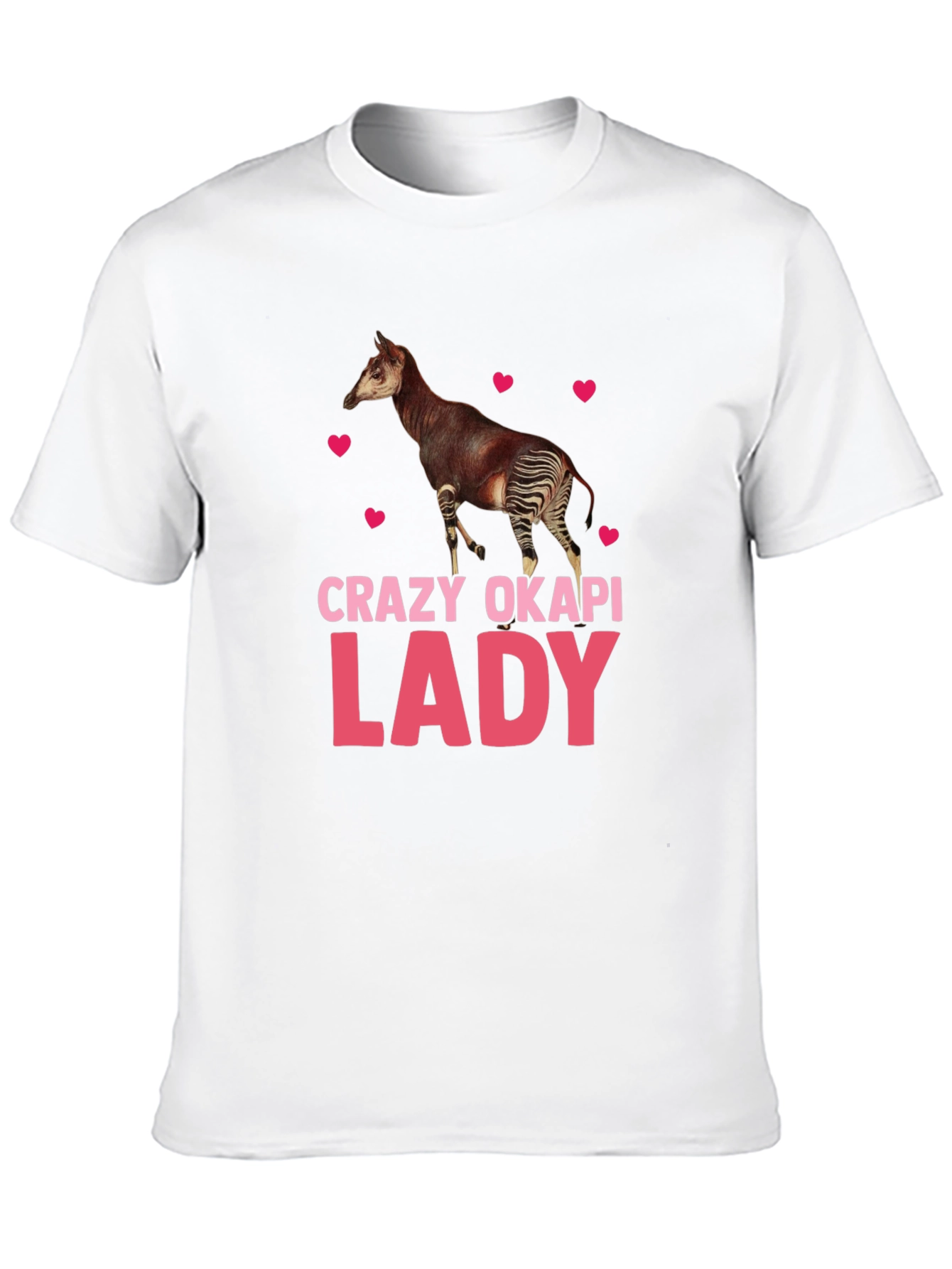 Black Crazy Okapi Lady T-Shirt - Animal Lover Tee view 10