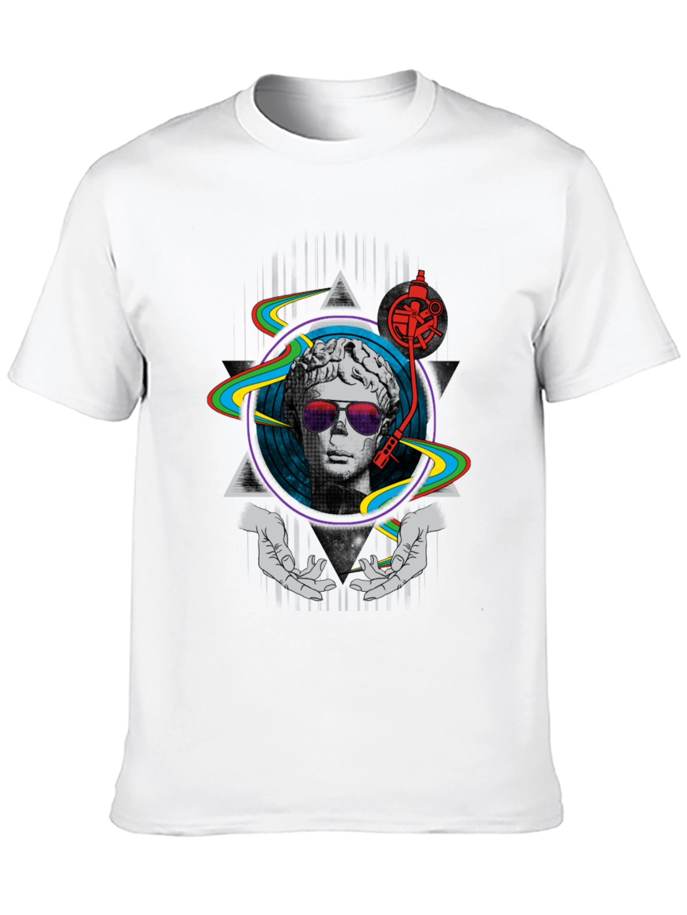 Black Retro DJ Statue Graphic T-Shirt view 10