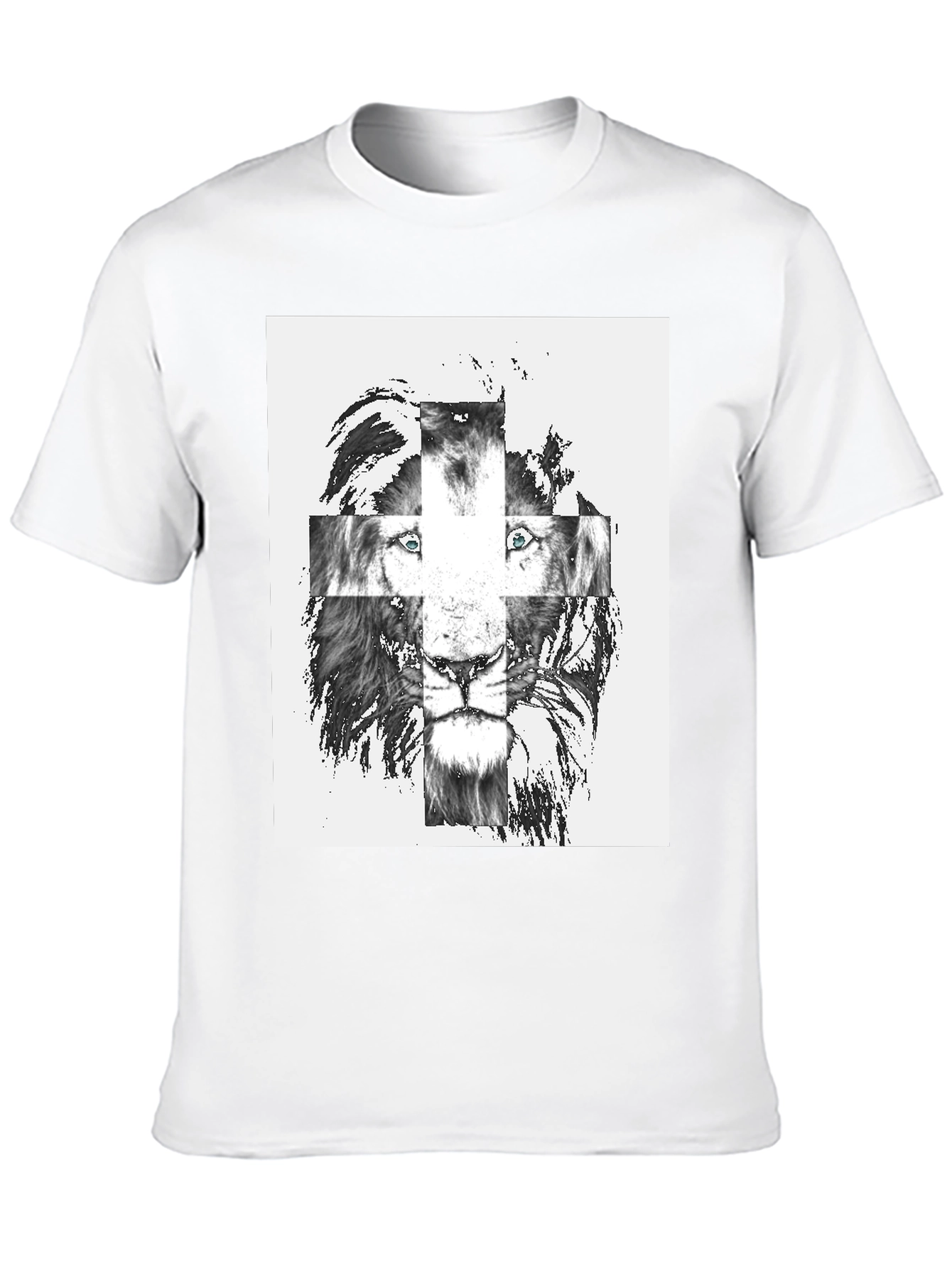 Black Lion Cross Graphic Tee - Men's Black T-Shirt view 10