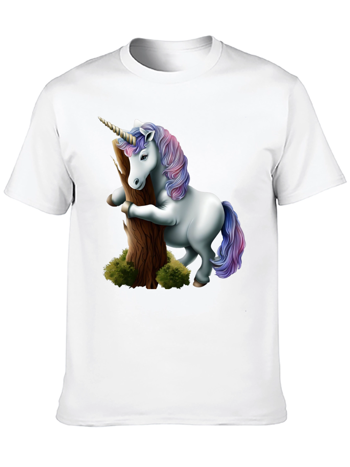 Unicorn Hugging Tree Black T-Shirt - 10