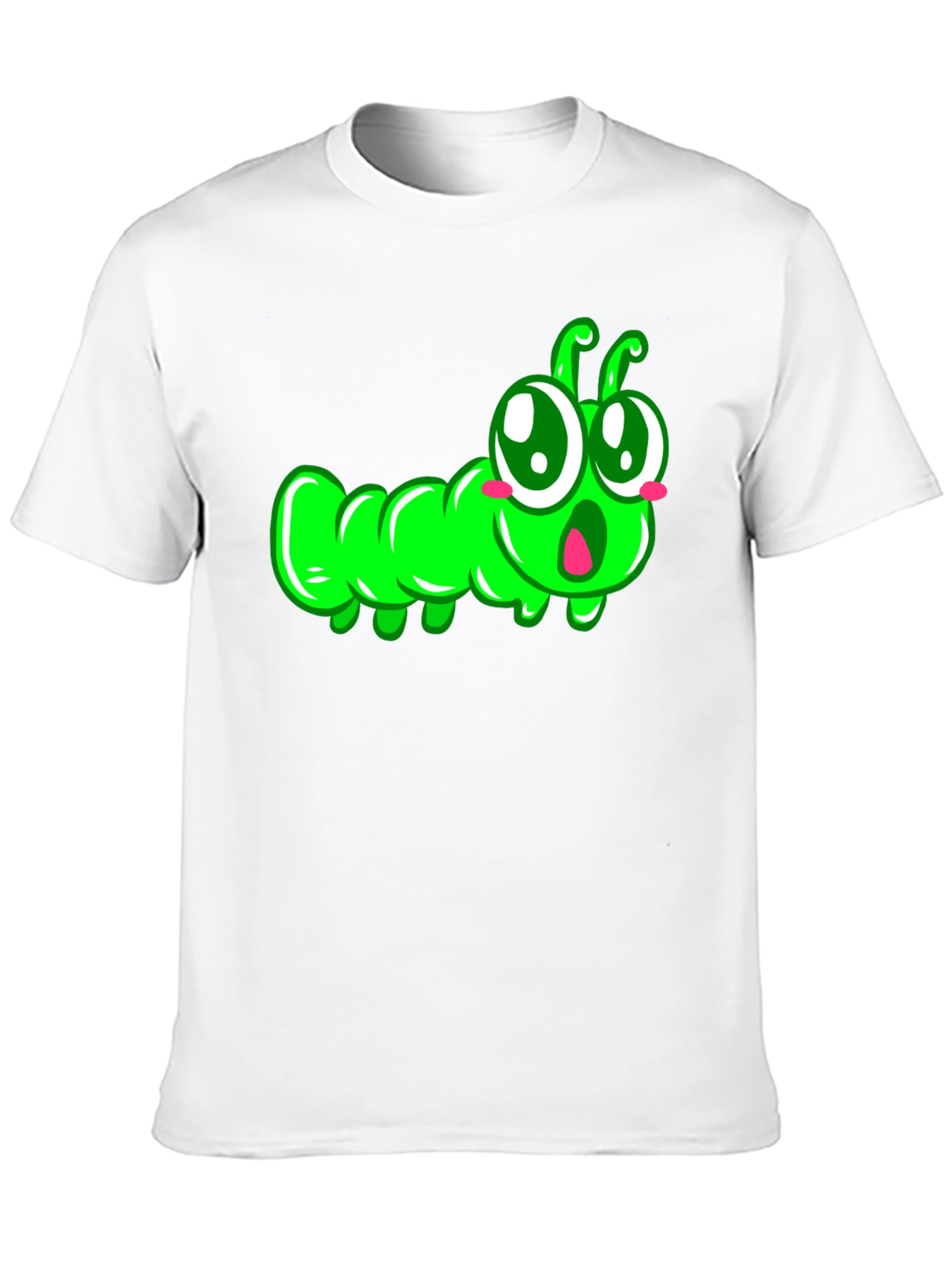 Black Cute Cartoon Caterpillar T-Shirt view 10