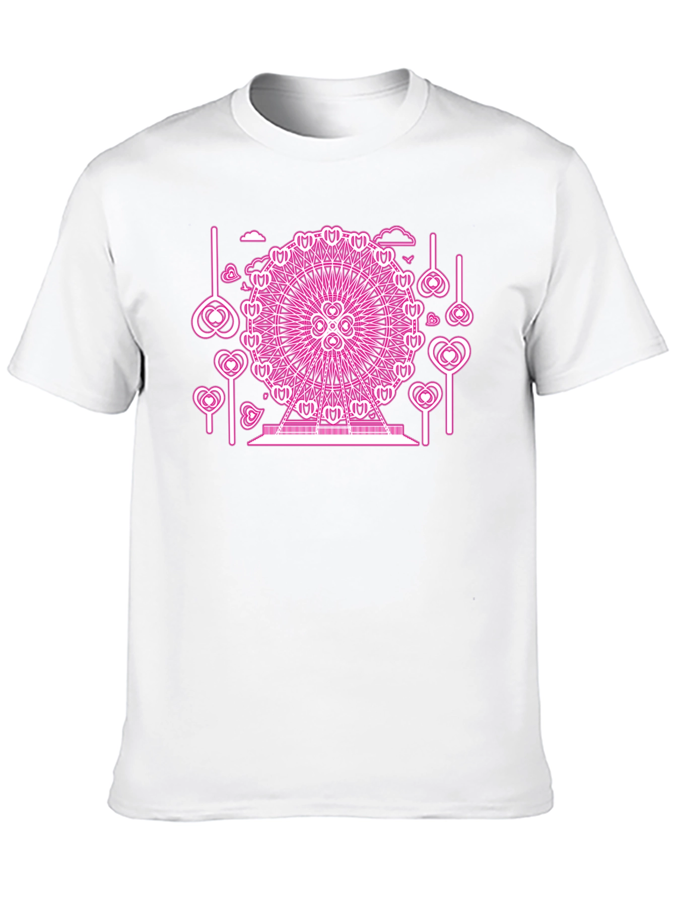 Black Pink Neon Ferris Wheel Graphic Tee view 10