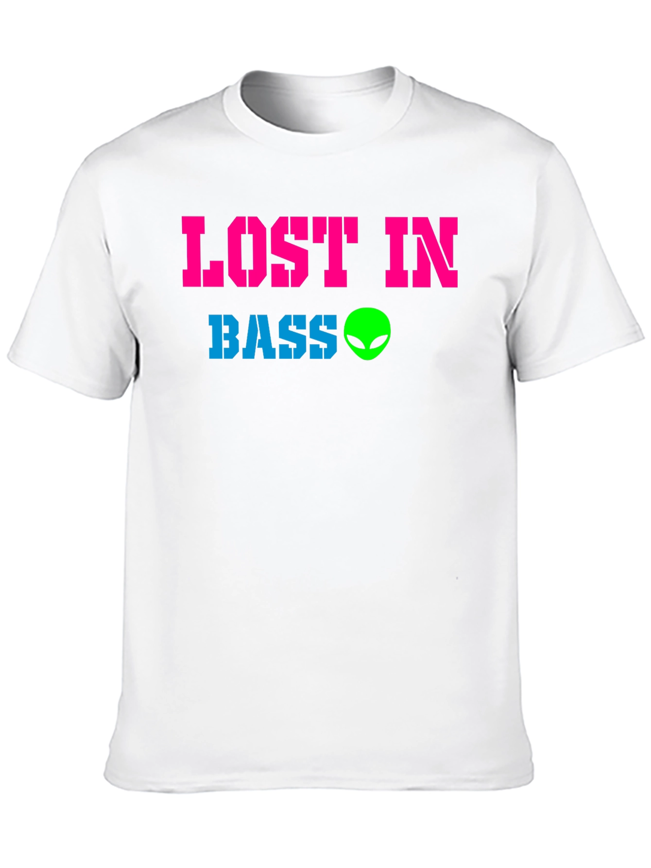 Black Lost in Bass Alien Graphic T-Shirt - EDM Rave Festival view 10