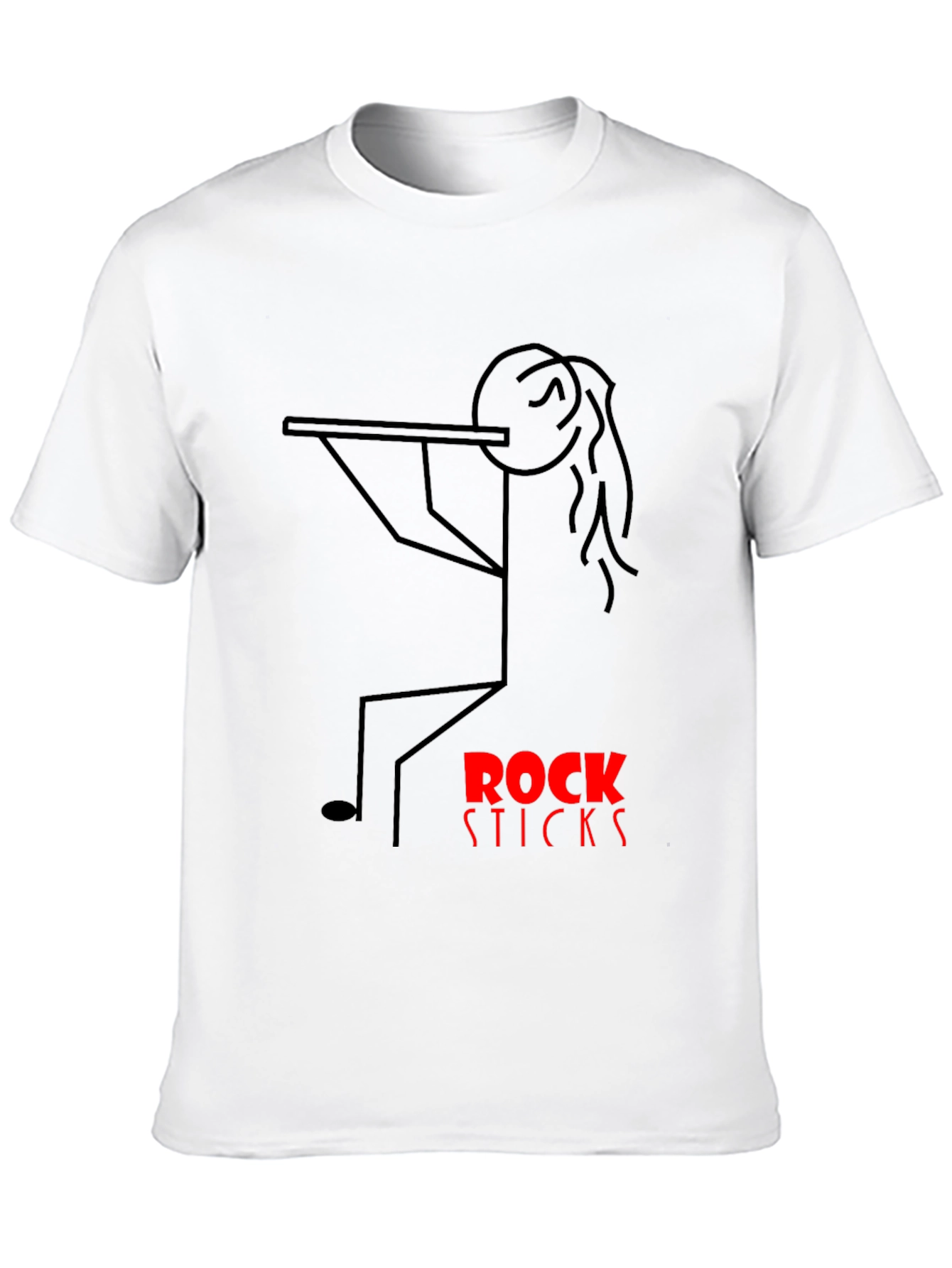 Black Rock Sticks Graphic Tee - Black Cotton T-Shirt view 10