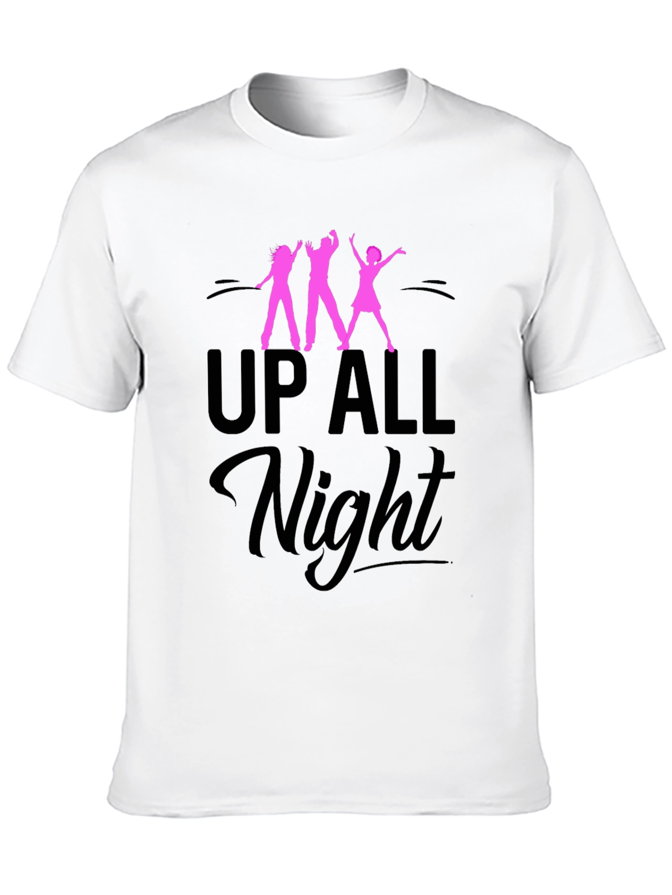 Black Up All Night Graphic Tee - Black Unisex T-Shirt view 10