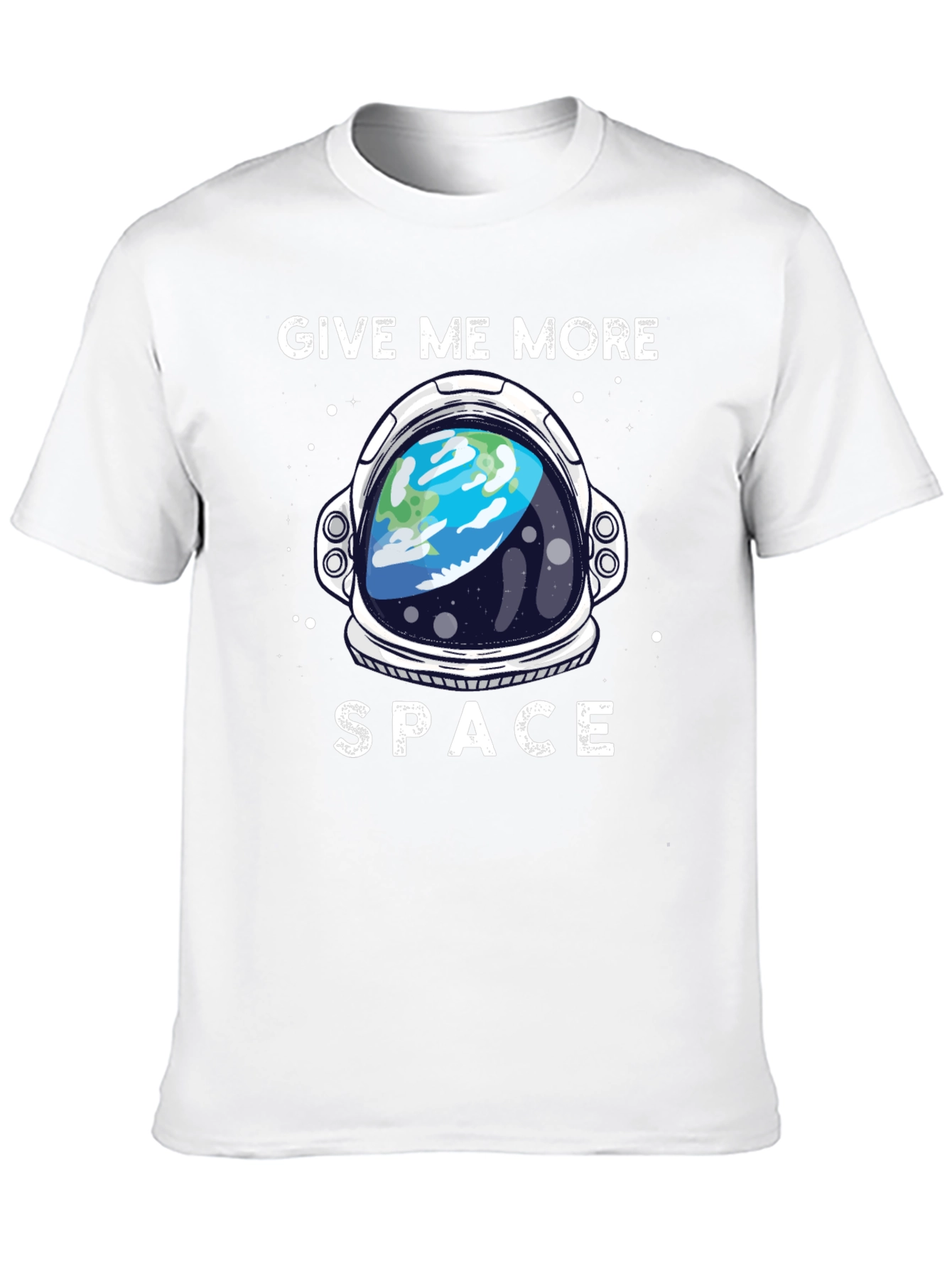 Black Give Me More Space T-Shirt - Astronaut Helmet Earth Design view 10
