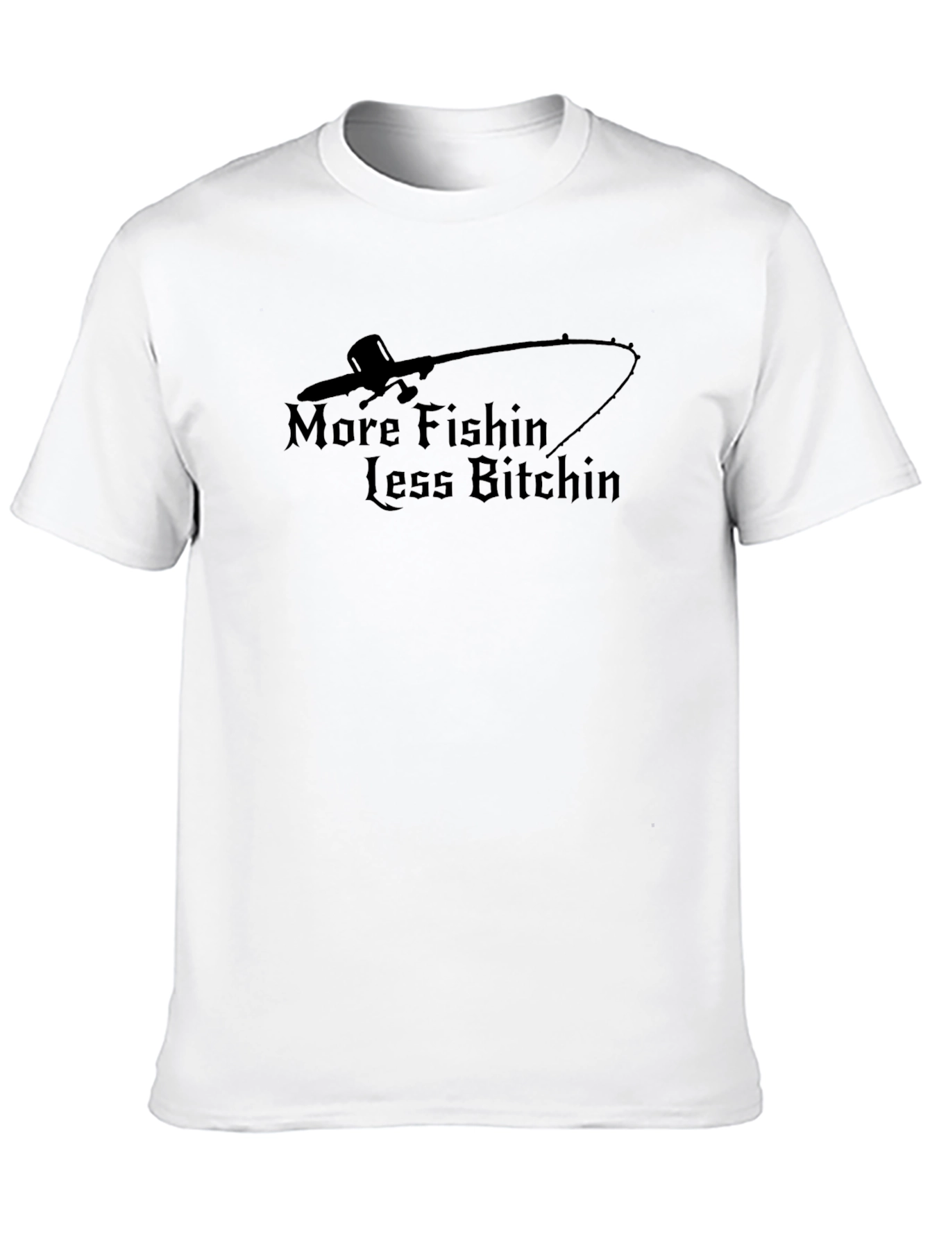 Black More Fishin' Less Bitchin' Graphic Tee view 10