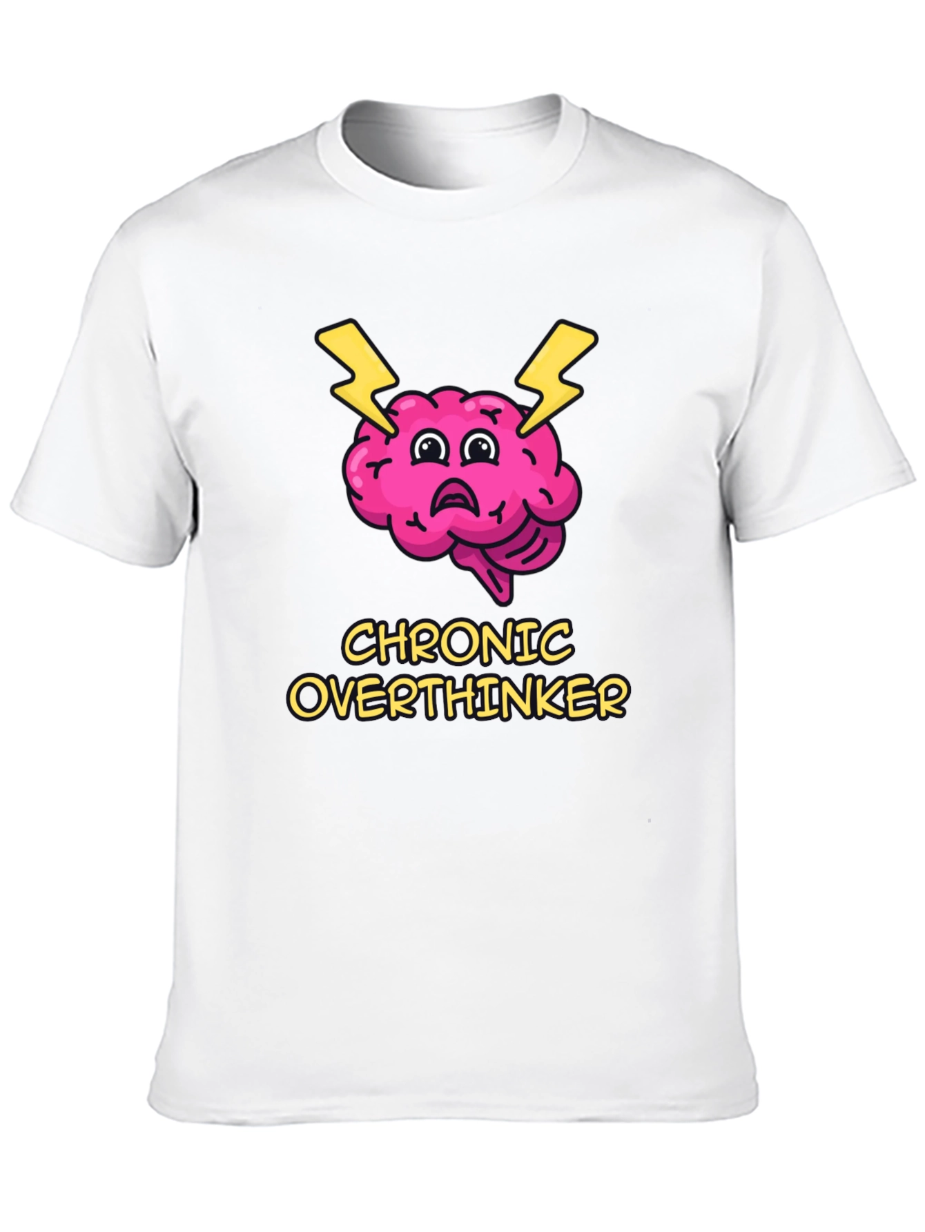Black Chronic Overthinker Brain T-Shirt - Quirky Graphic Tee view 10