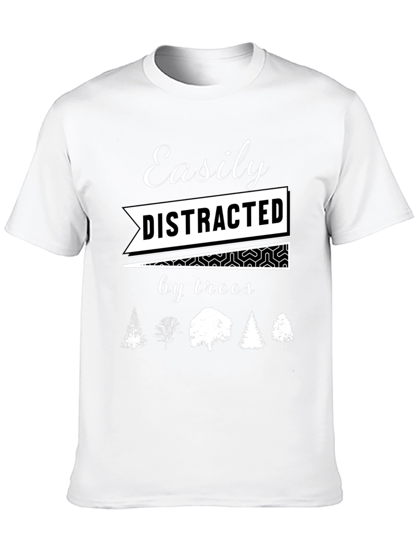 Black Easily Distracted by Trees Graphic T-Shirt view 10