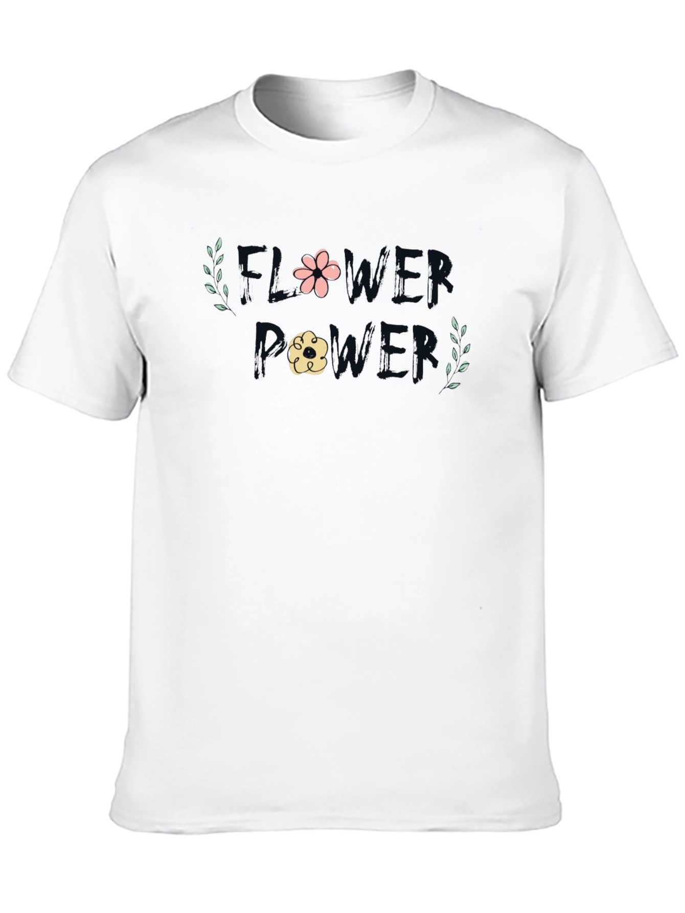 Black Flower Power Graphic Tee - Soft Cotton Blend view 10